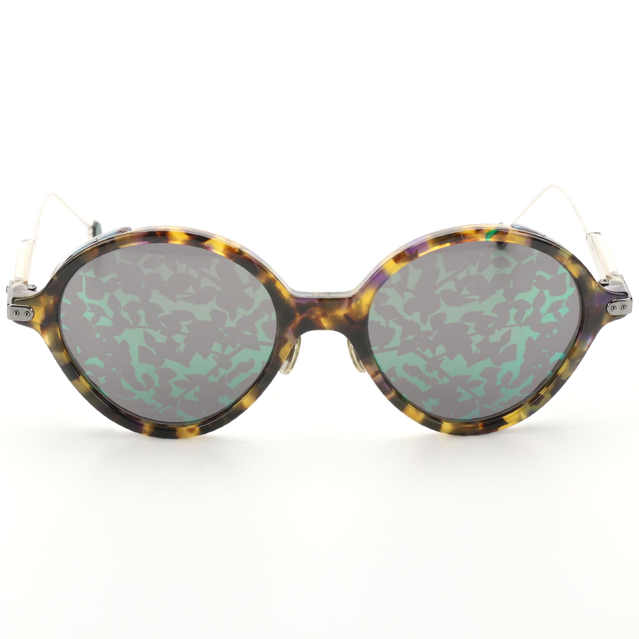 Christian Dior 0X8TW Umbrage Oval Sunglasses with Mirrored-Leaf Lenses and Case