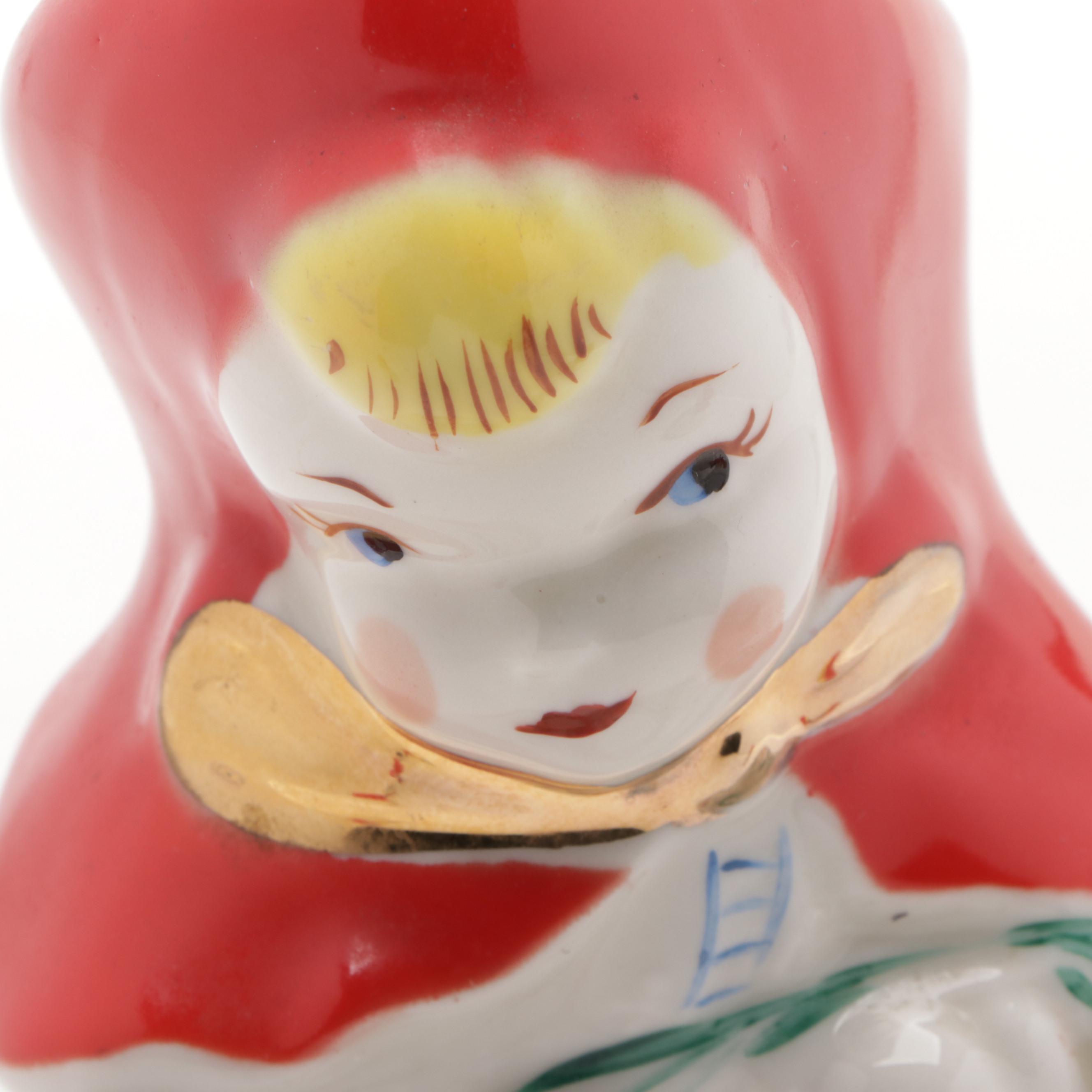 Hull "Little Red Riding Hood" Ceramic Pitcher and Salt and Pepper Shaker Set