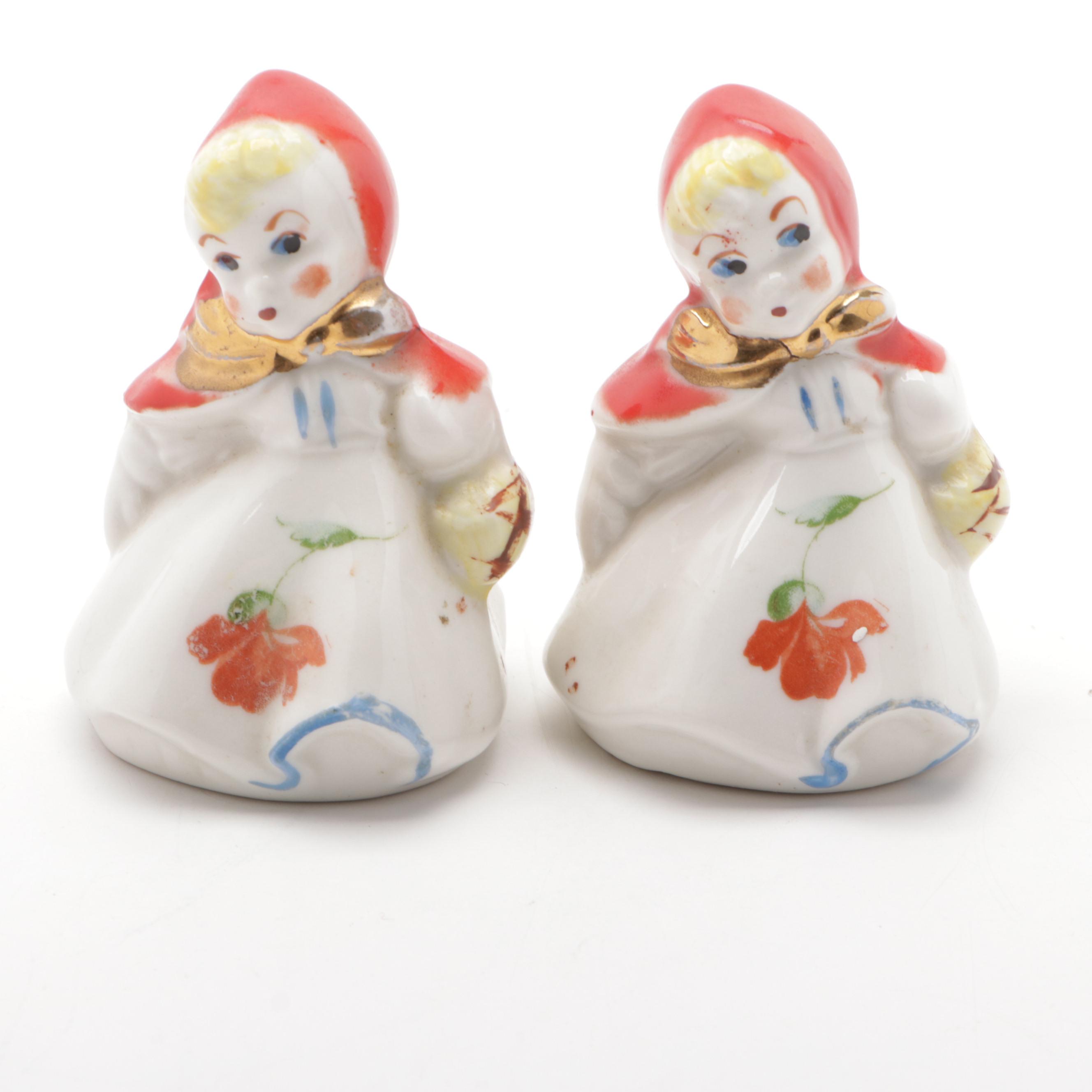 Hull "Little Red Riding Hood" Ceramic Pitcher and Salt and Pepper Shaker Set