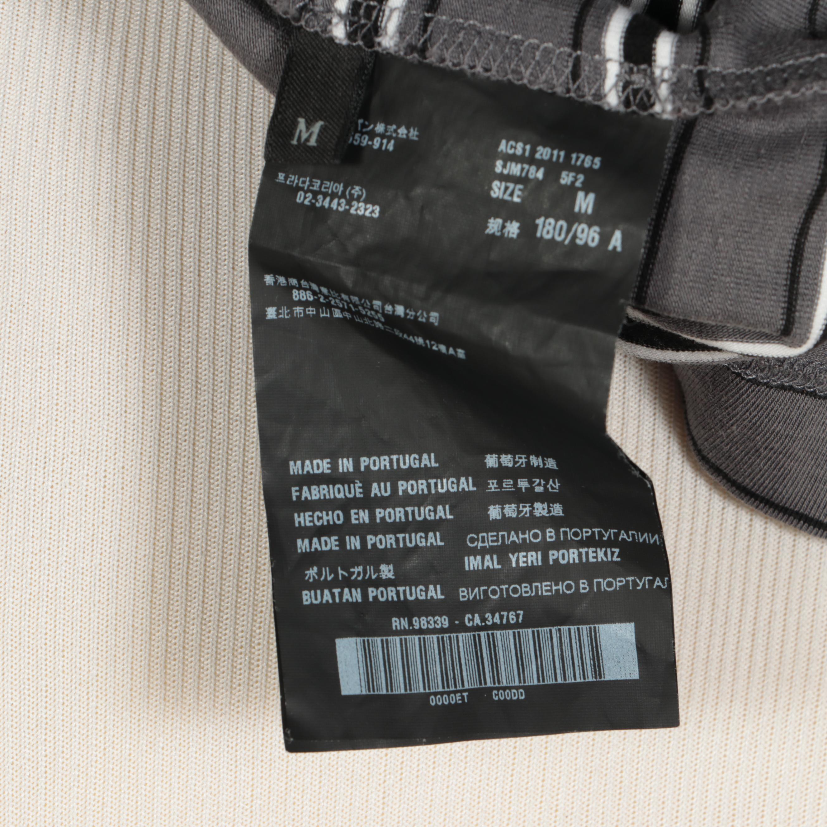 Men's Prada Sport Grey Striped Golf Shirt