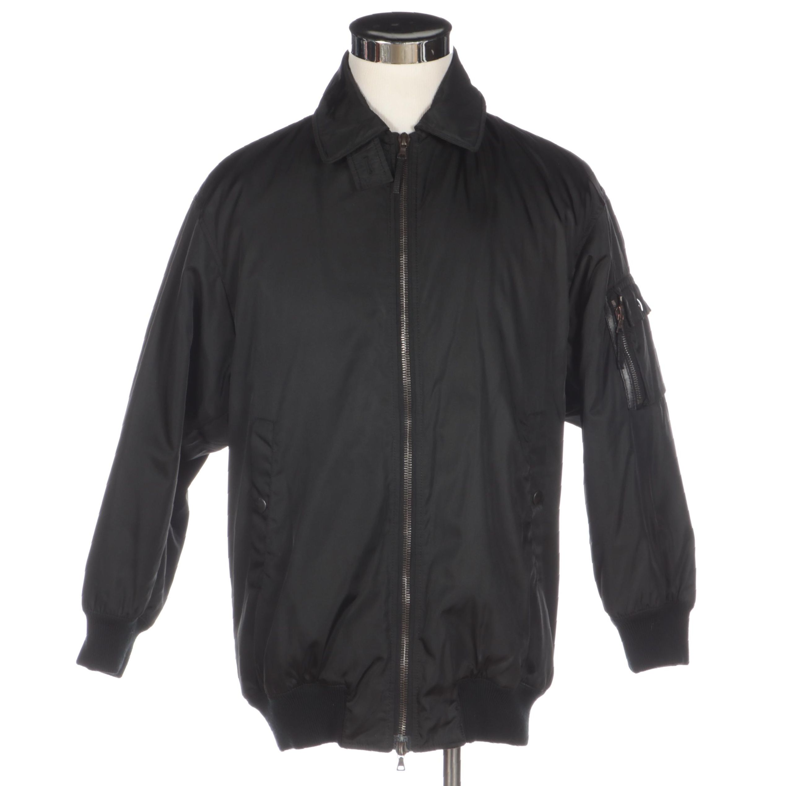 Prada Men's Bomber Jacket in Black Nylon