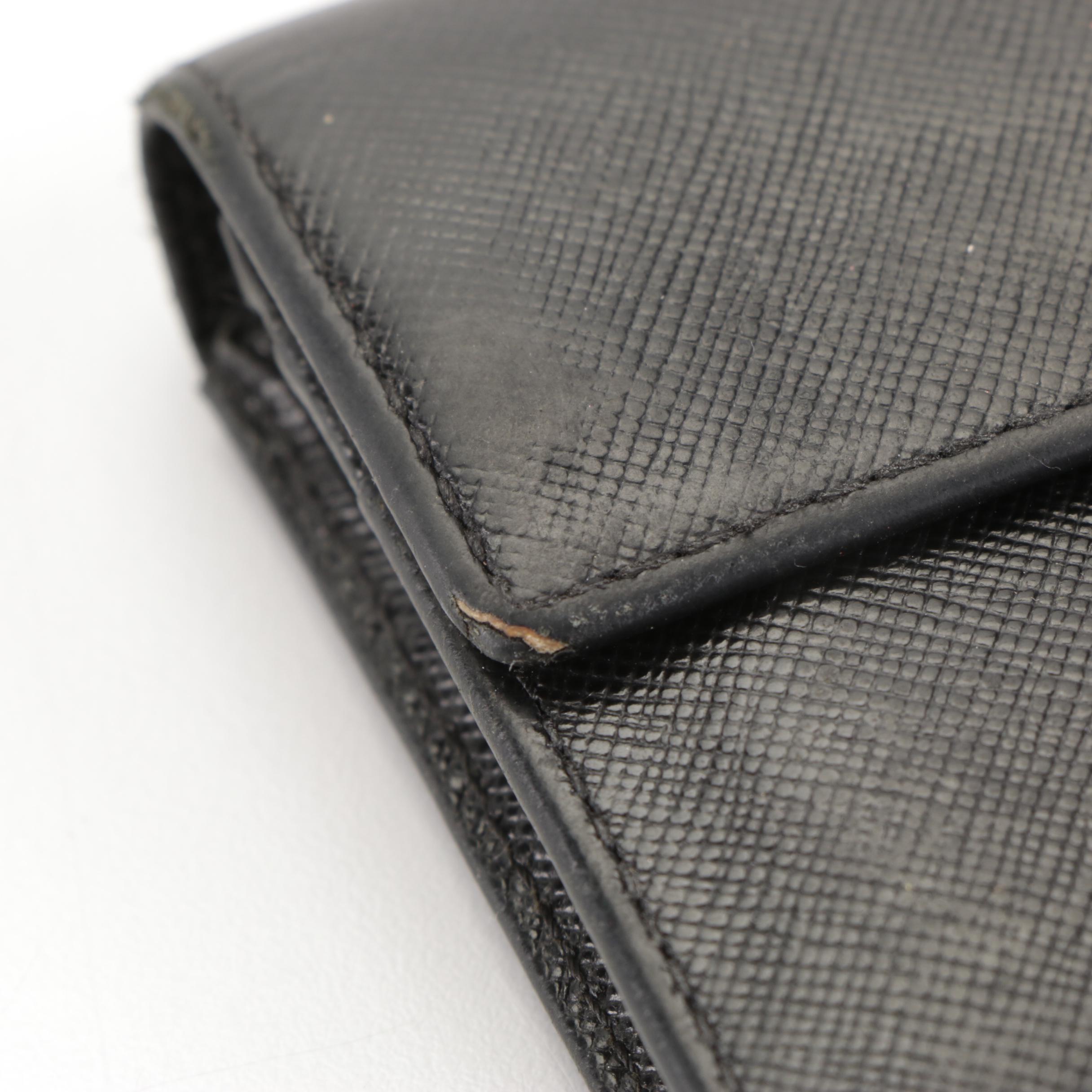 Prada Long Wallet in Black Saffiano Leather