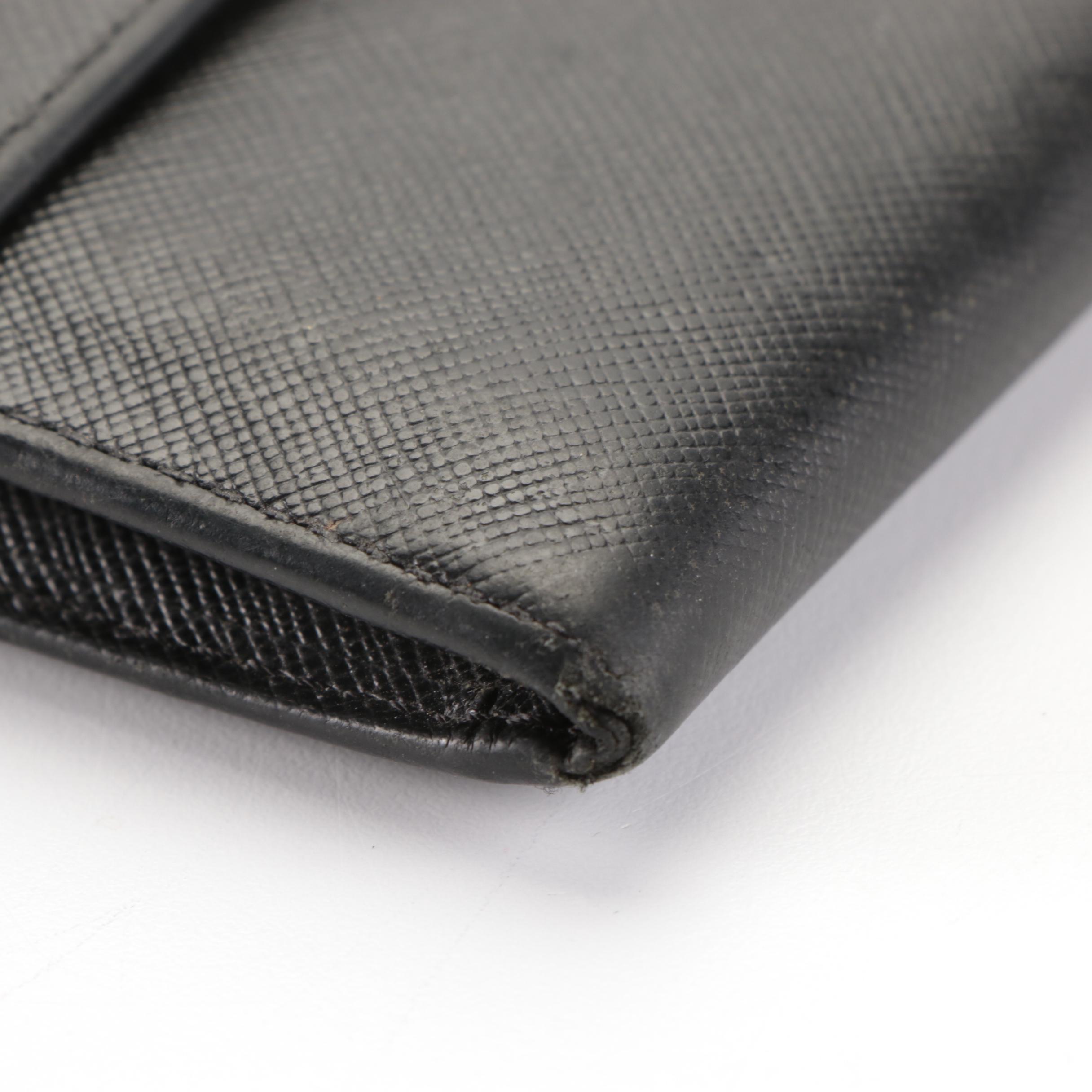Prada Long Wallet in Black Saffiano Leather