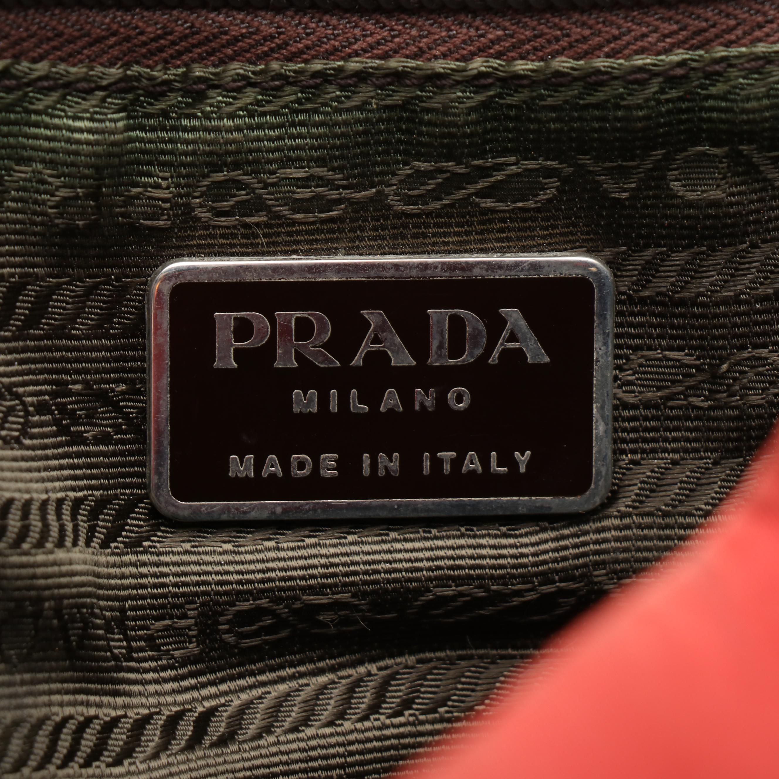 Prada Drawstring Backpack in Red Tessuto Nylon with Leather Trim