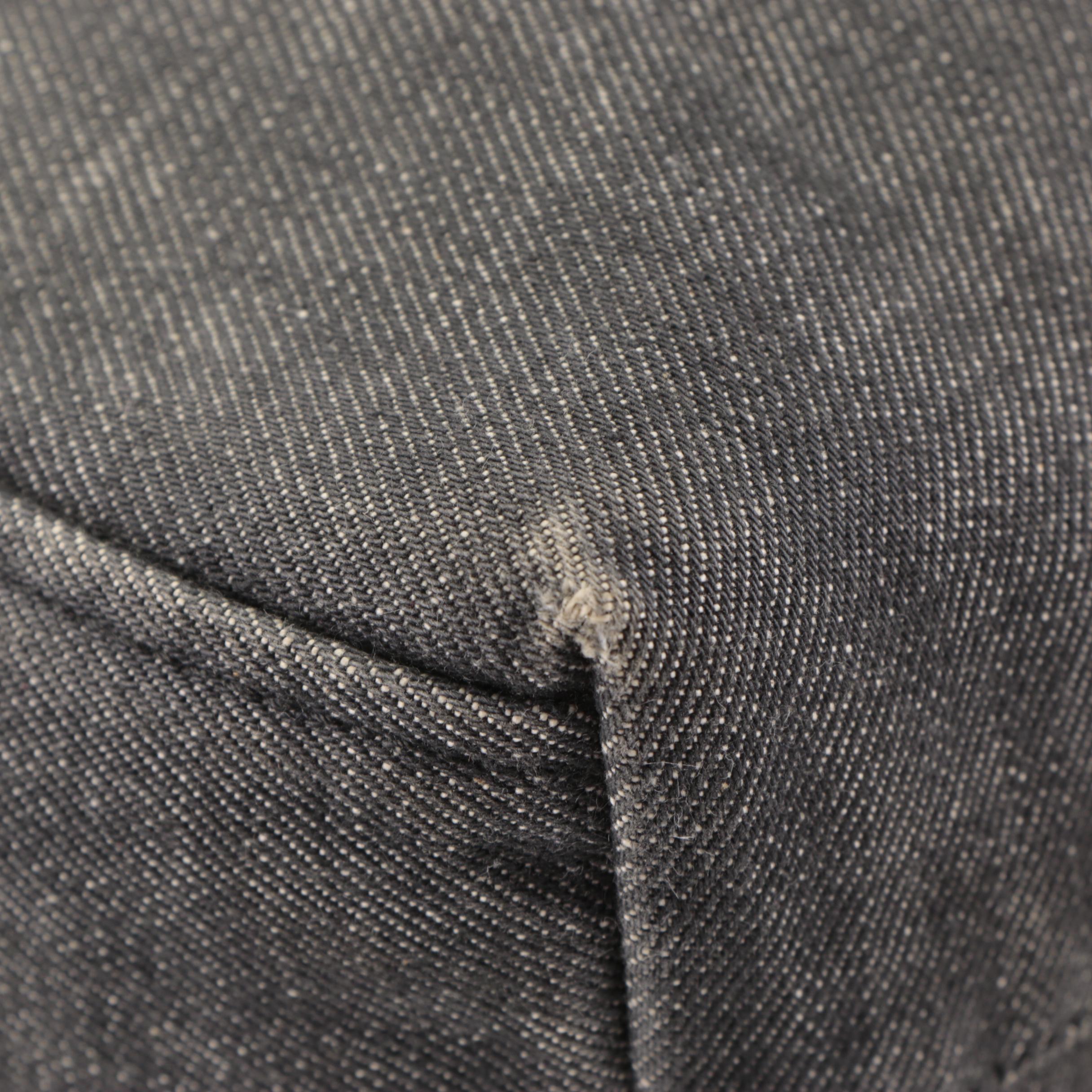 Prada Hobo Shoulder Bag in Denim and Dark Brown Leather with Contrast Stitching