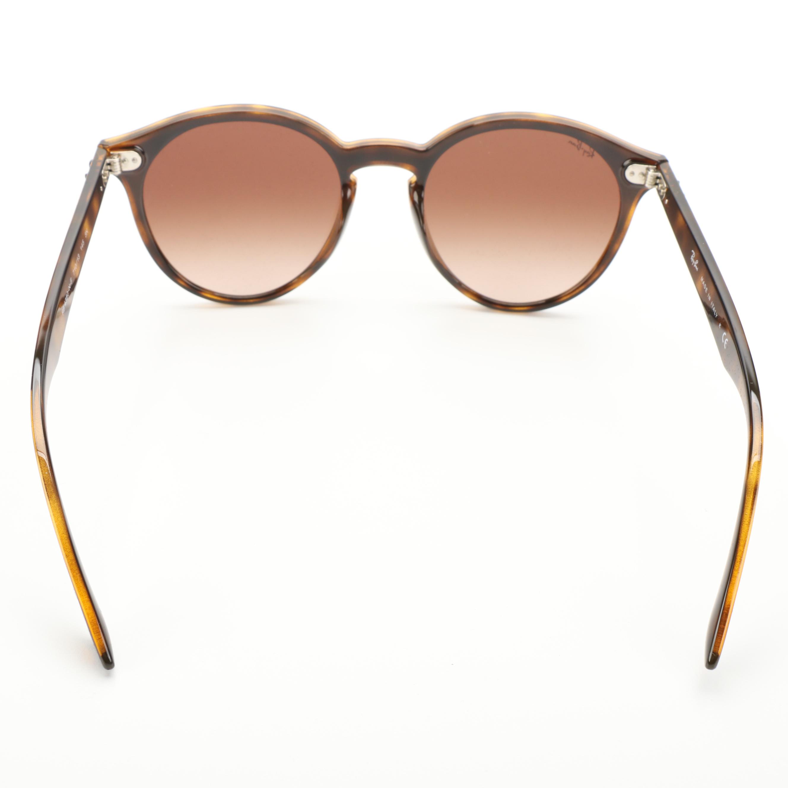 Ray-Ban RB4380-N-F Round Tortoise Acetate Sunglasses with Case and Box