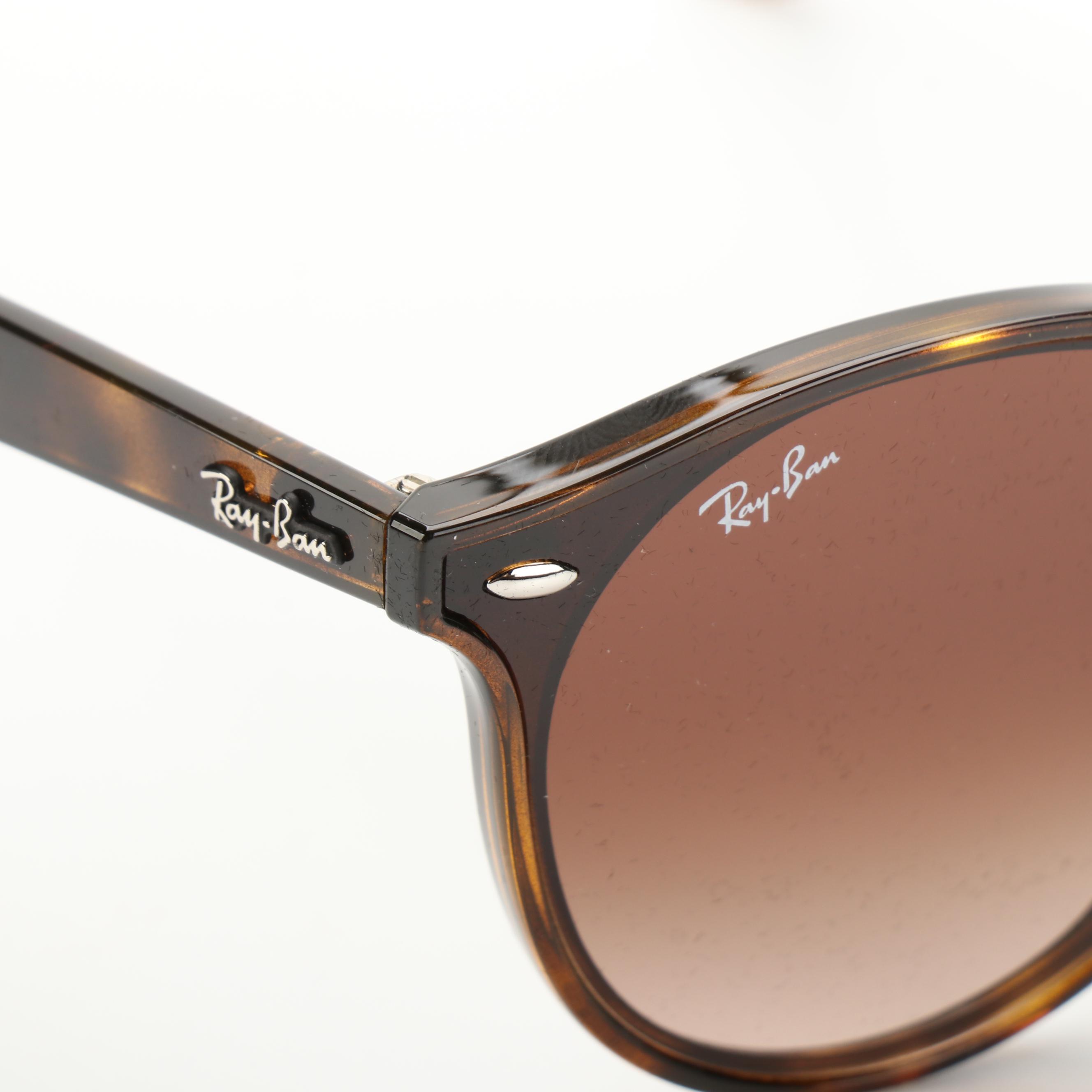 Ray-Ban RB4380-N-F Round Tortoise Acetate Sunglasses with Case and Box