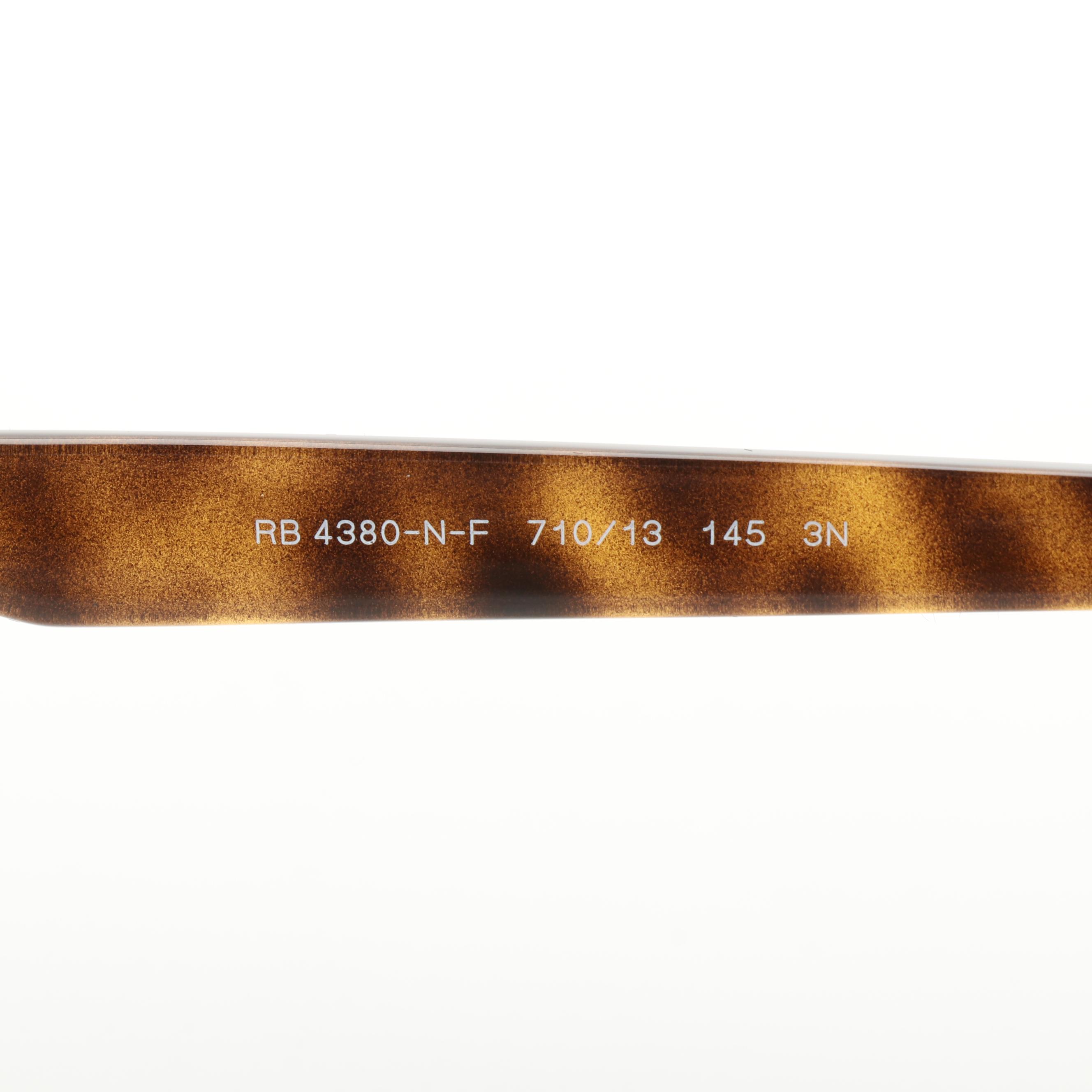 Ray-Ban RB4380-N-F Round Tortoise Acetate Sunglasses with Case and Box