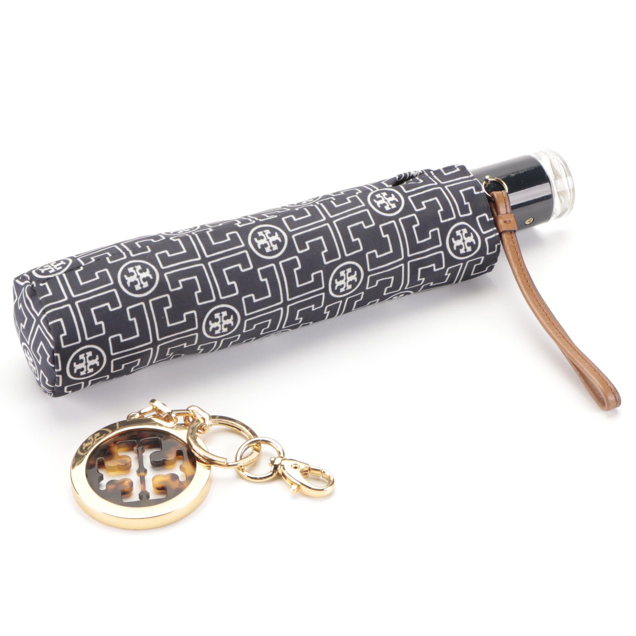Tory Burch Gold-Tone Metal Bag Charm and Compact Umbrella