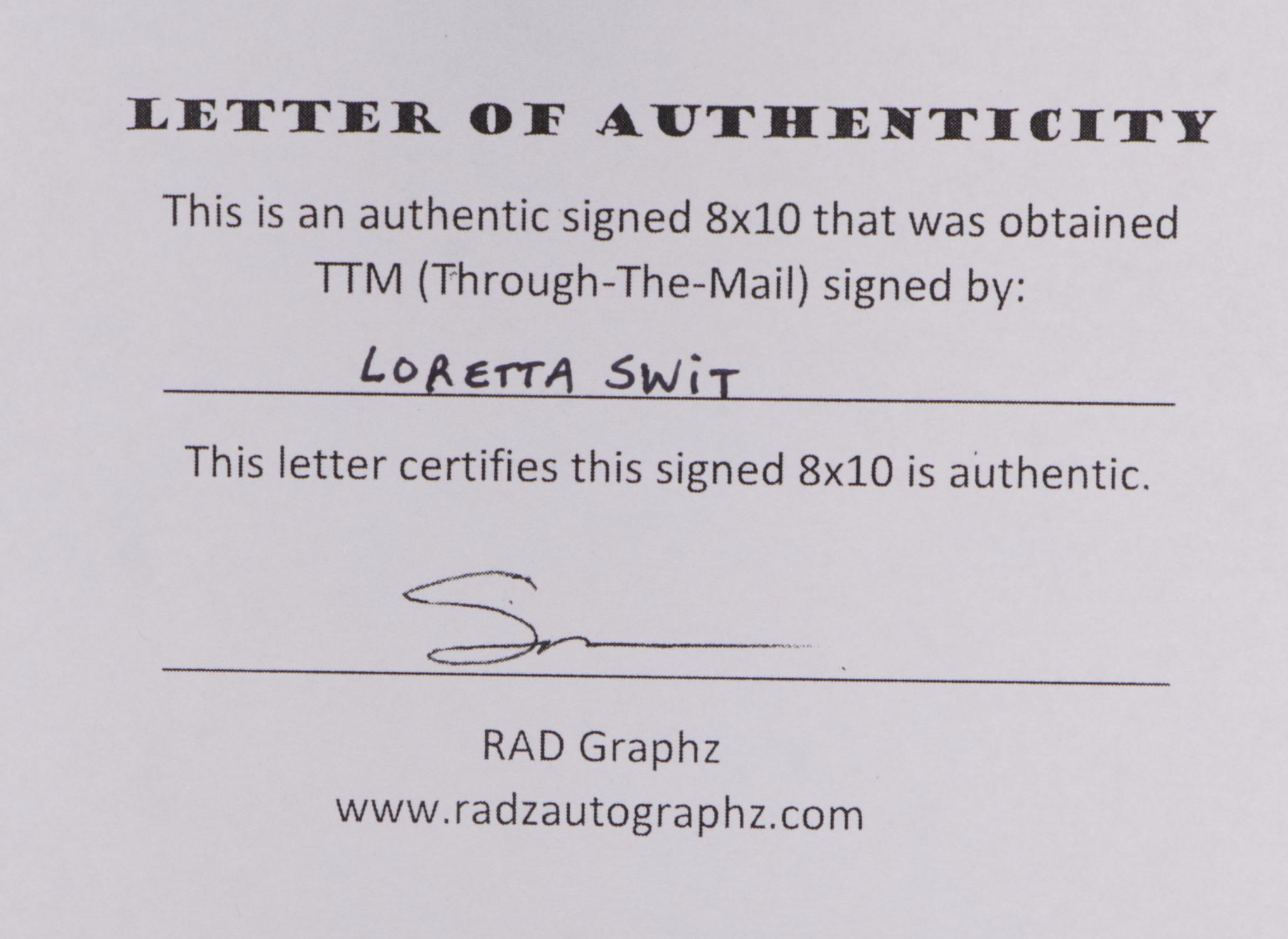 Loretta Swit "Major Margaret Houlihan" Signed M*A*S*H Television Print, COA