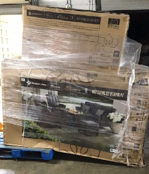 Member's Mark Agio "Newcastle" 6-Piece Patio Deep Seating Set with Fire Pit