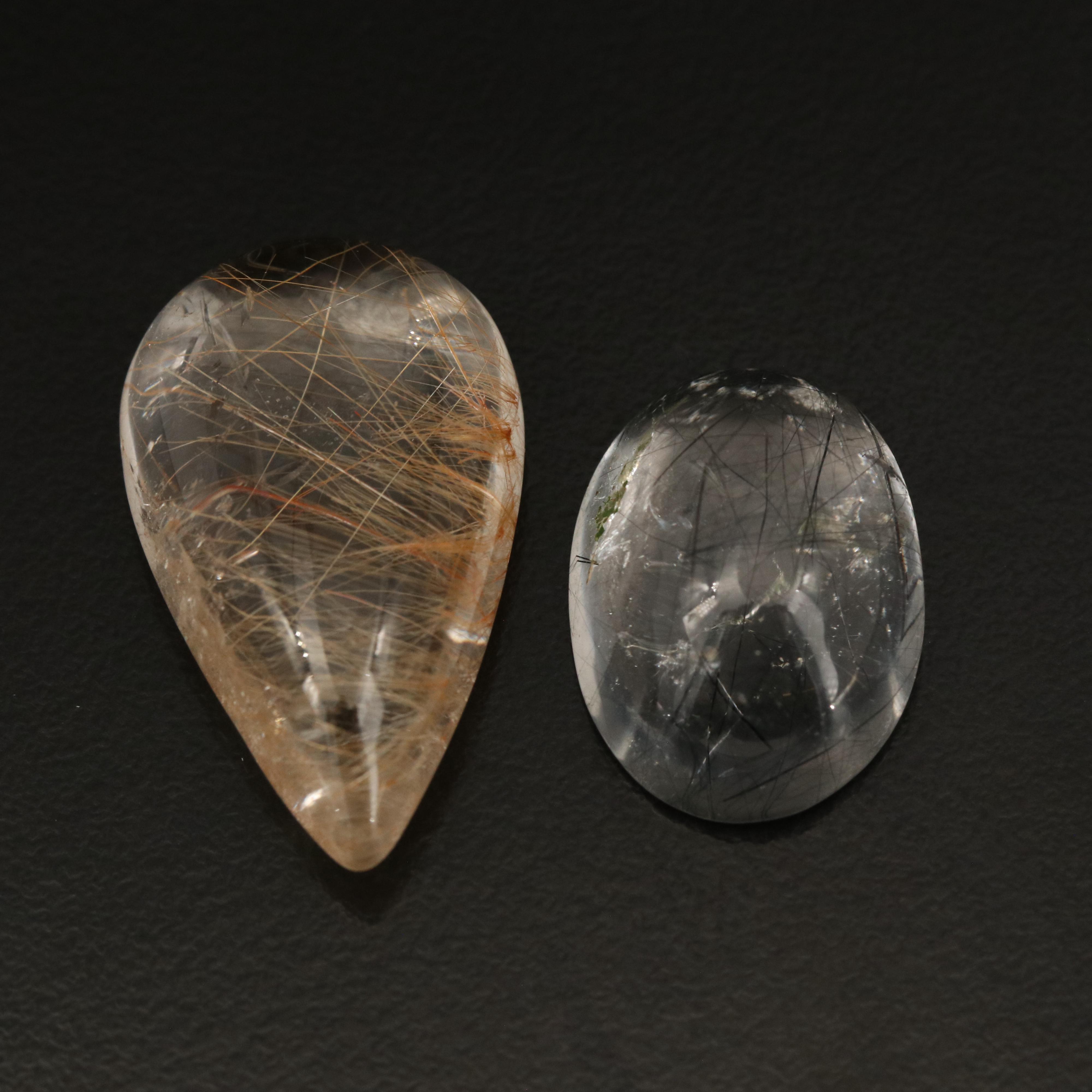 Loose 53.00 CTW Rutilated Quartz and Sagenetic Quartz