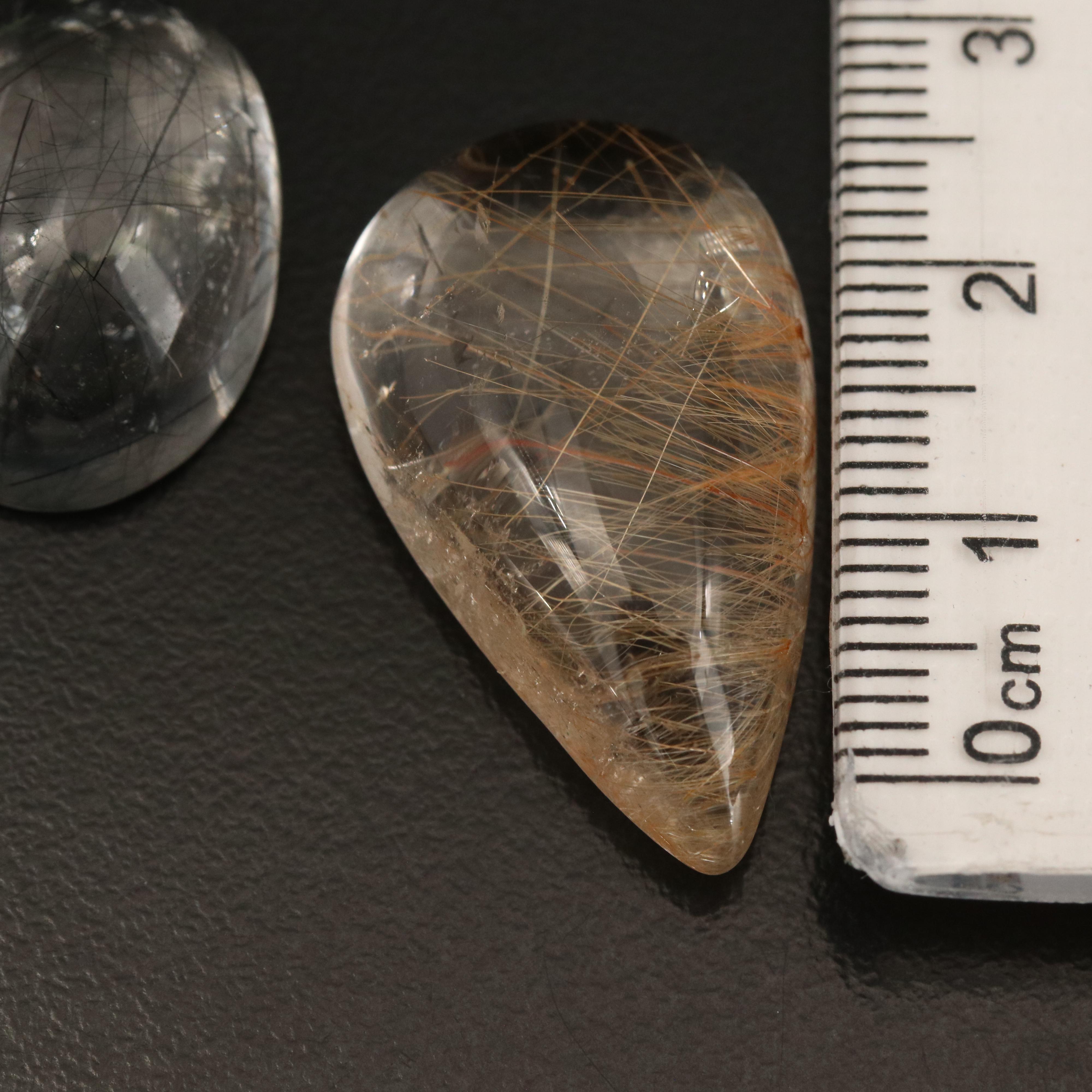 Loose 53.00 CTW Rutilated Quartz and Sagenetic Quartz