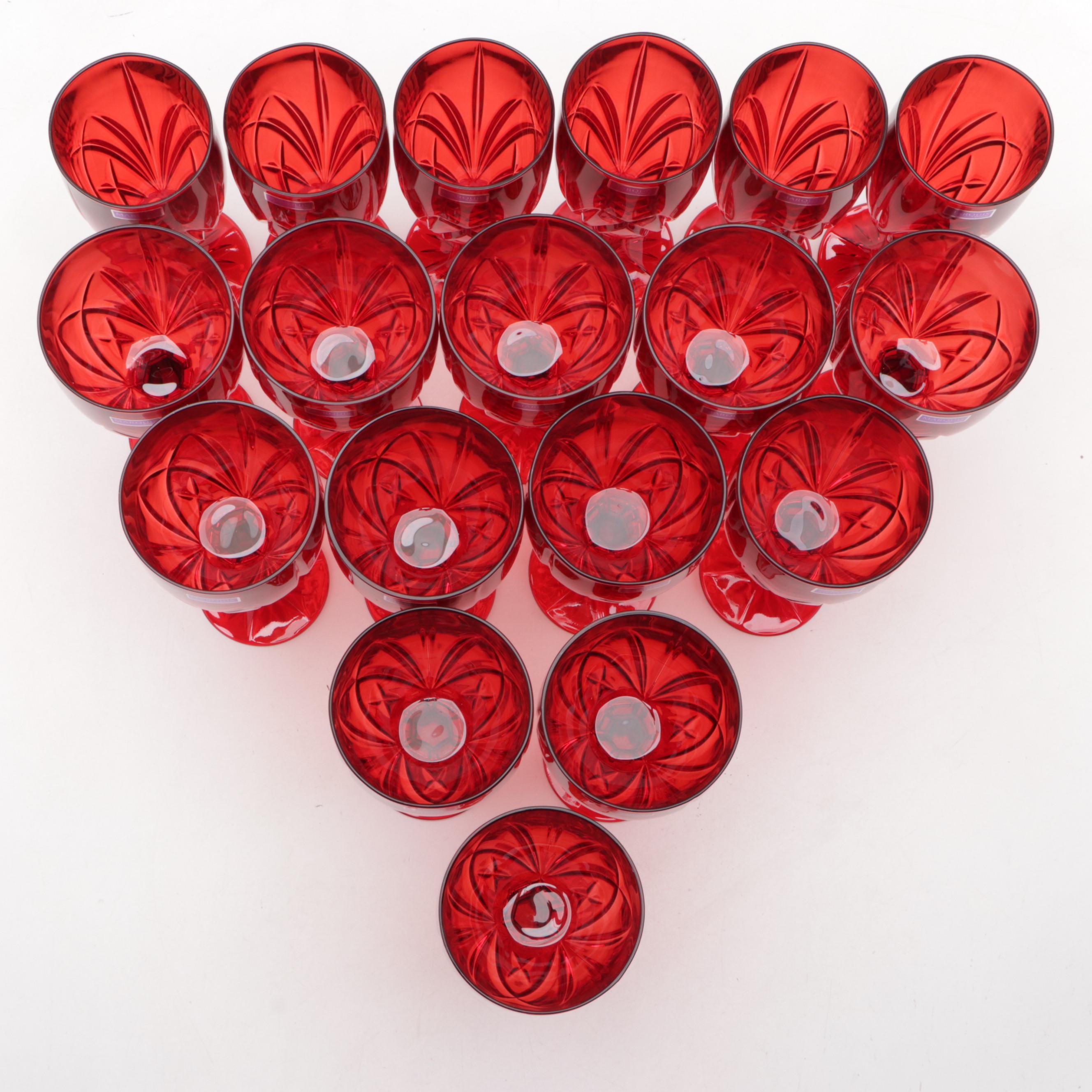 Marquis by Waterford "Brookside" Red Crystal Stemware