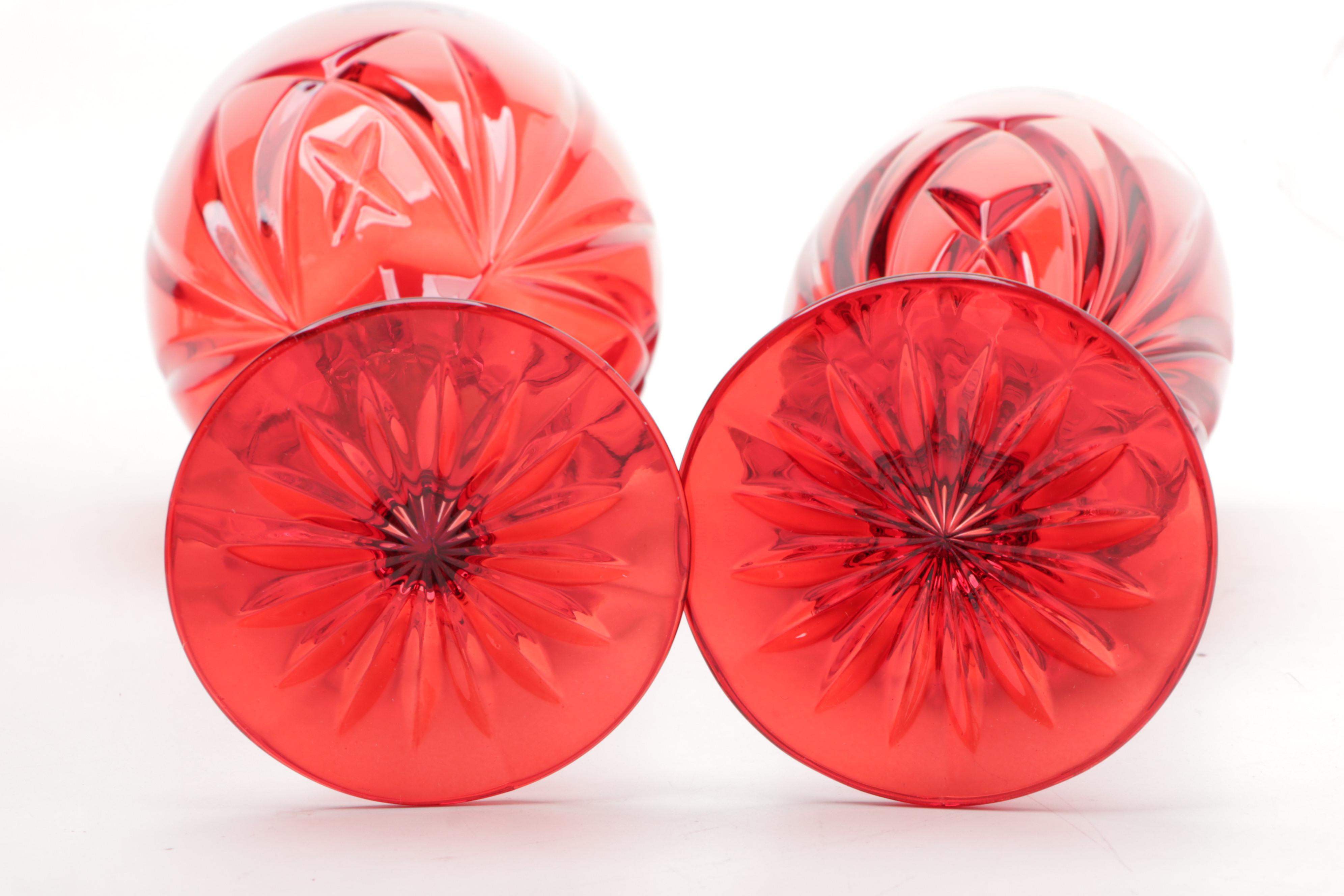 Marquis by Waterford "Brookside" Red Crystal Stemware