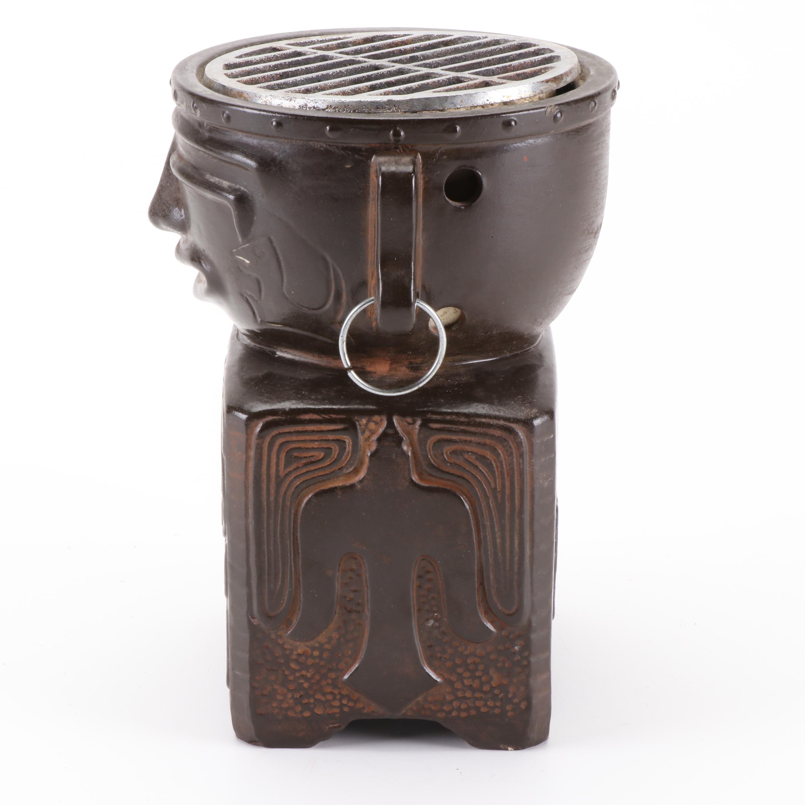 Rossini Japan Tiki Miniature Hibachi Grill, Mid-20th Century