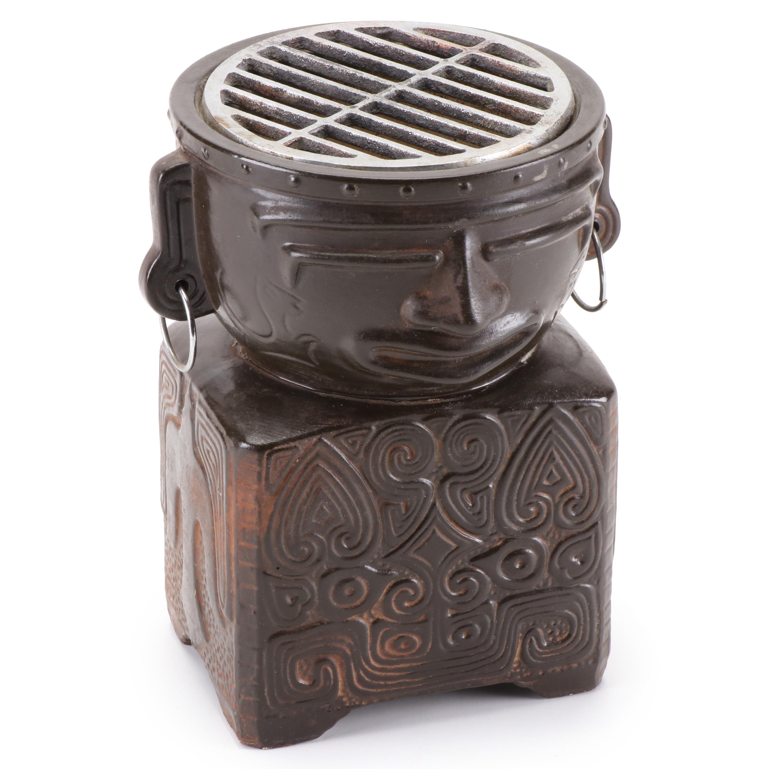 Rossini Japan Tiki Miniature Hibachi Grill, Mid-20th Century