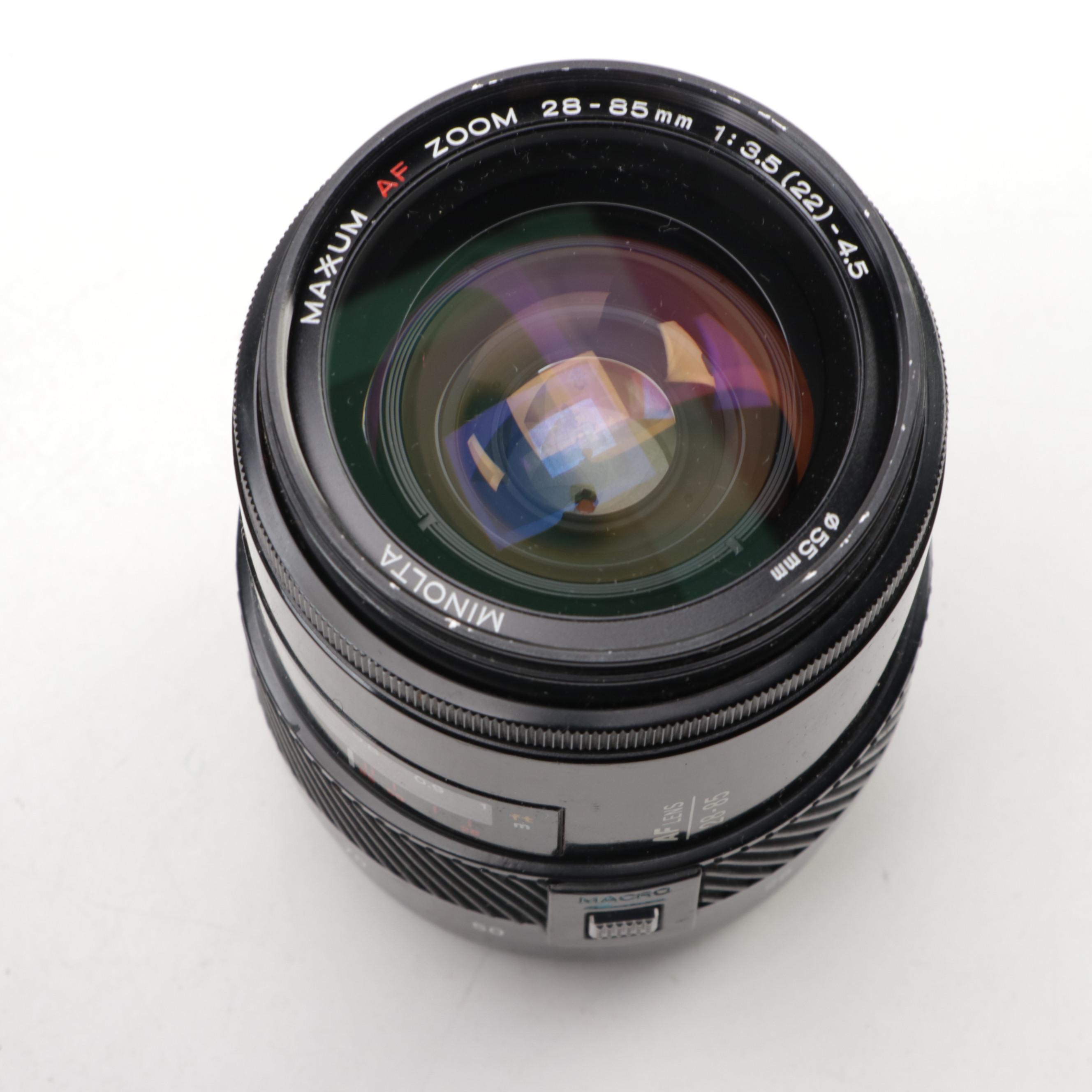 Minolta Maxxum 7xi SLR Camera with Lenses