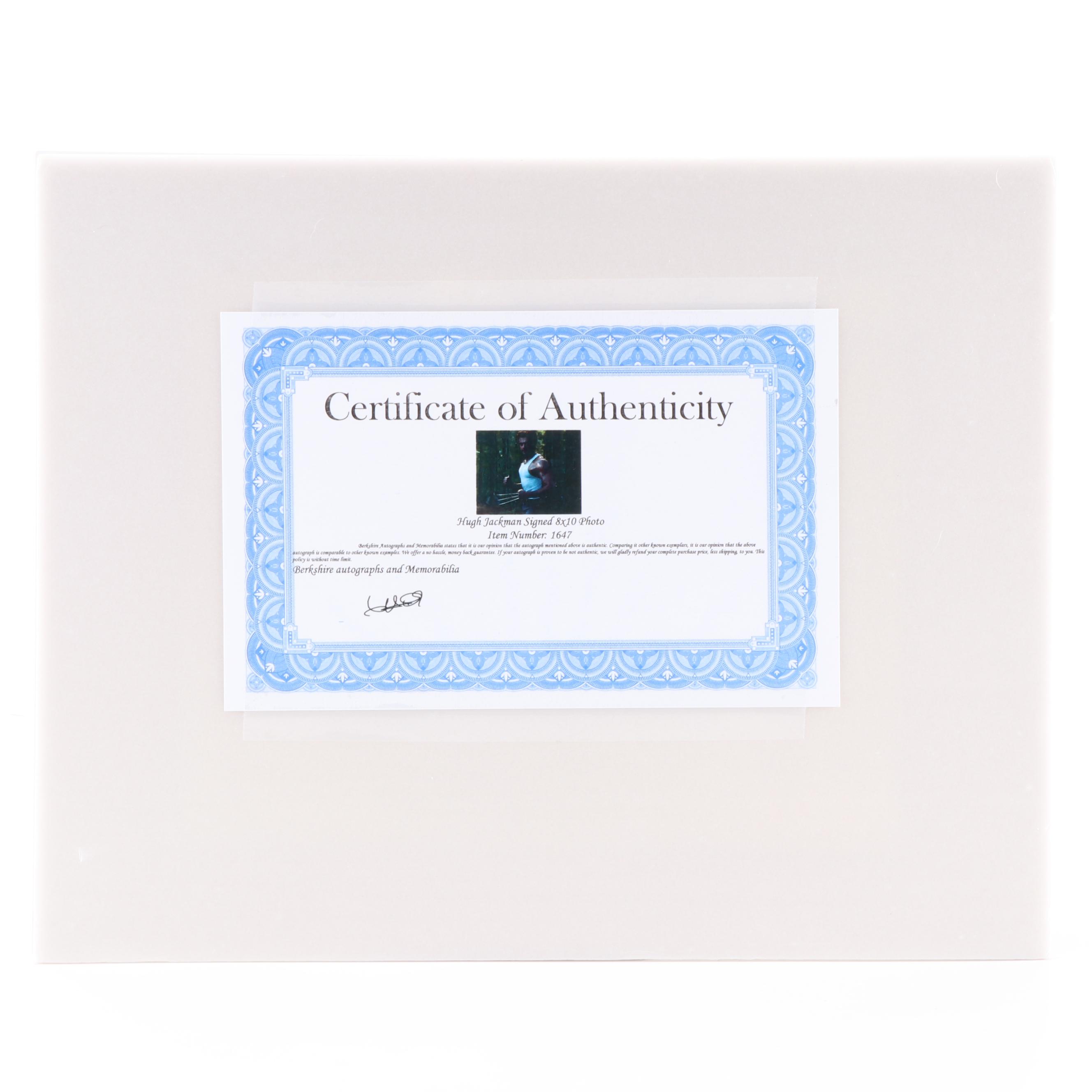 Hugh Jackman "Wolverine" Signed "X-Men" Movie Photo Print, COA