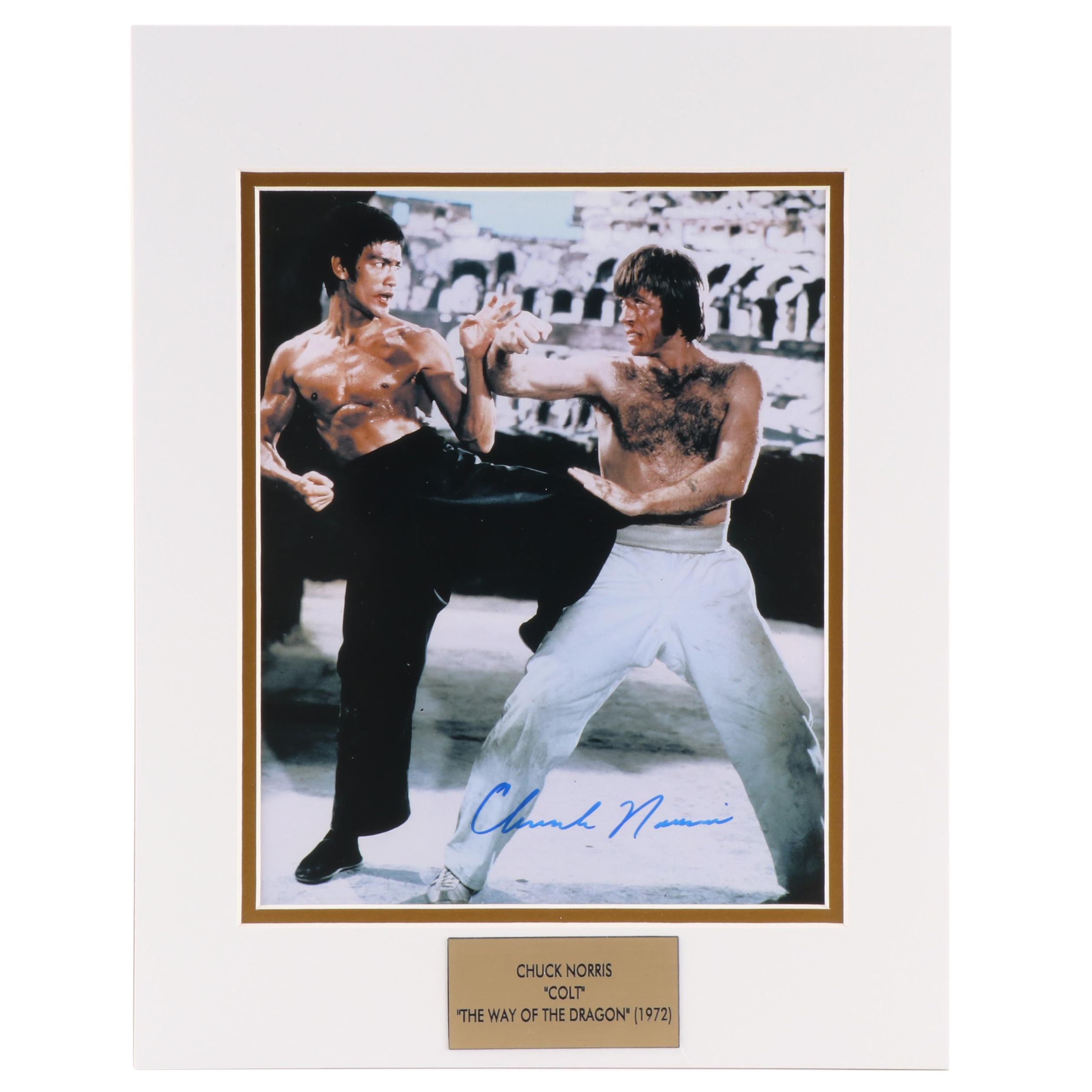 Chuck Norris "Colt" Signed "The Way of the Dragon" Movie Photo Print, COA