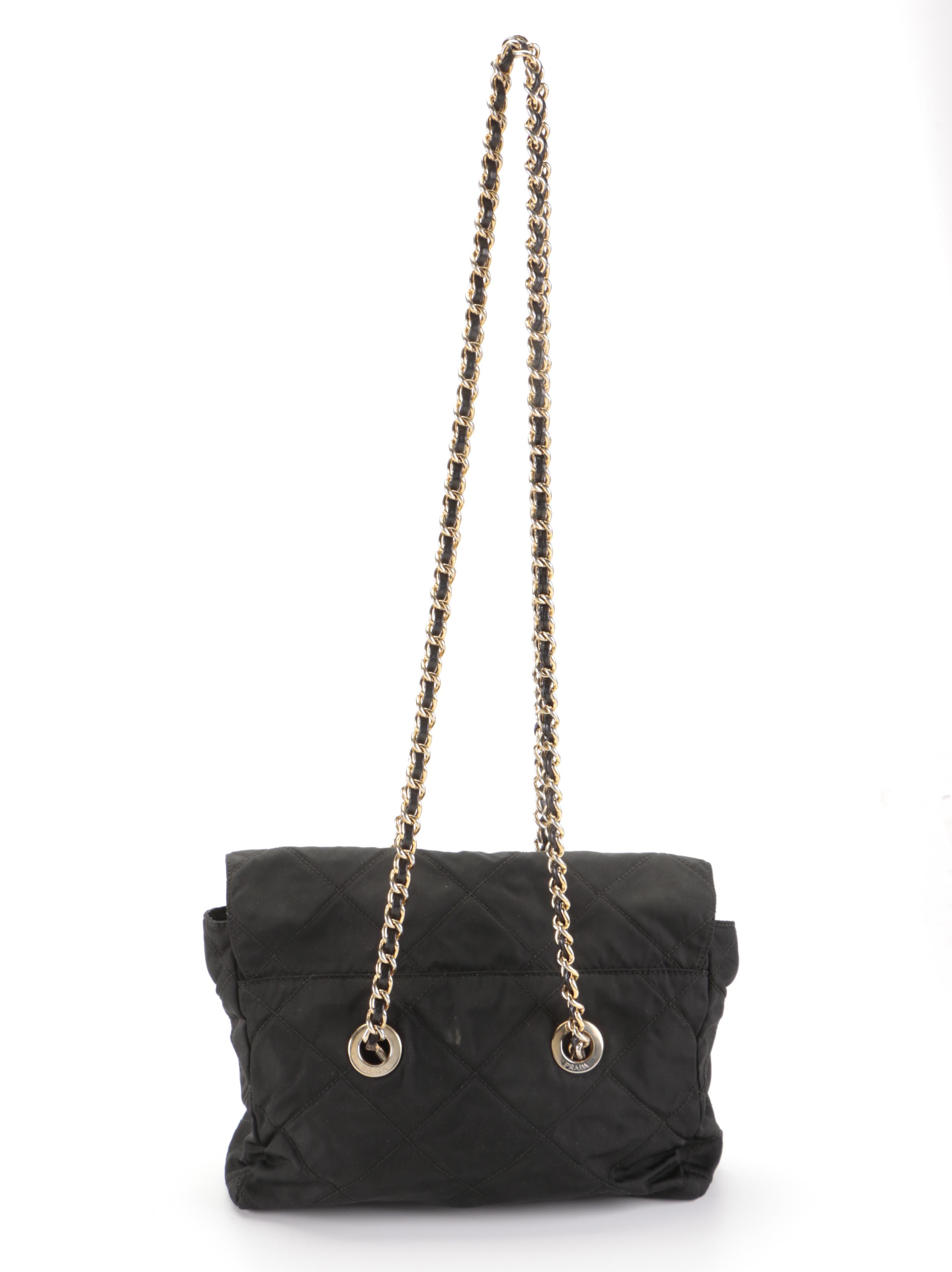 Prada Chain Handle Shoulder Bag in Quilted Tessuto Nylon