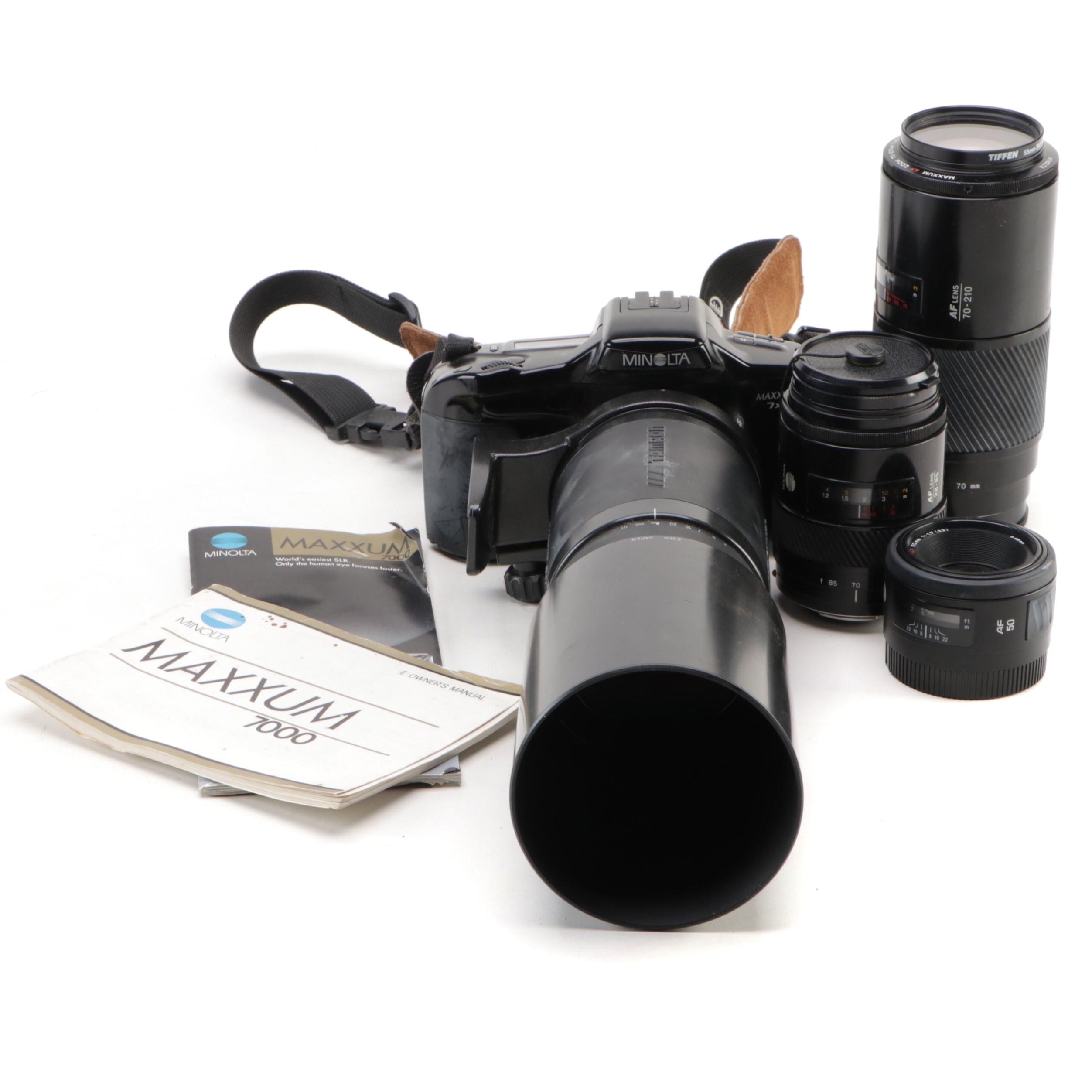 Minolta Maxxum 7xi SLR Camera with Lenses