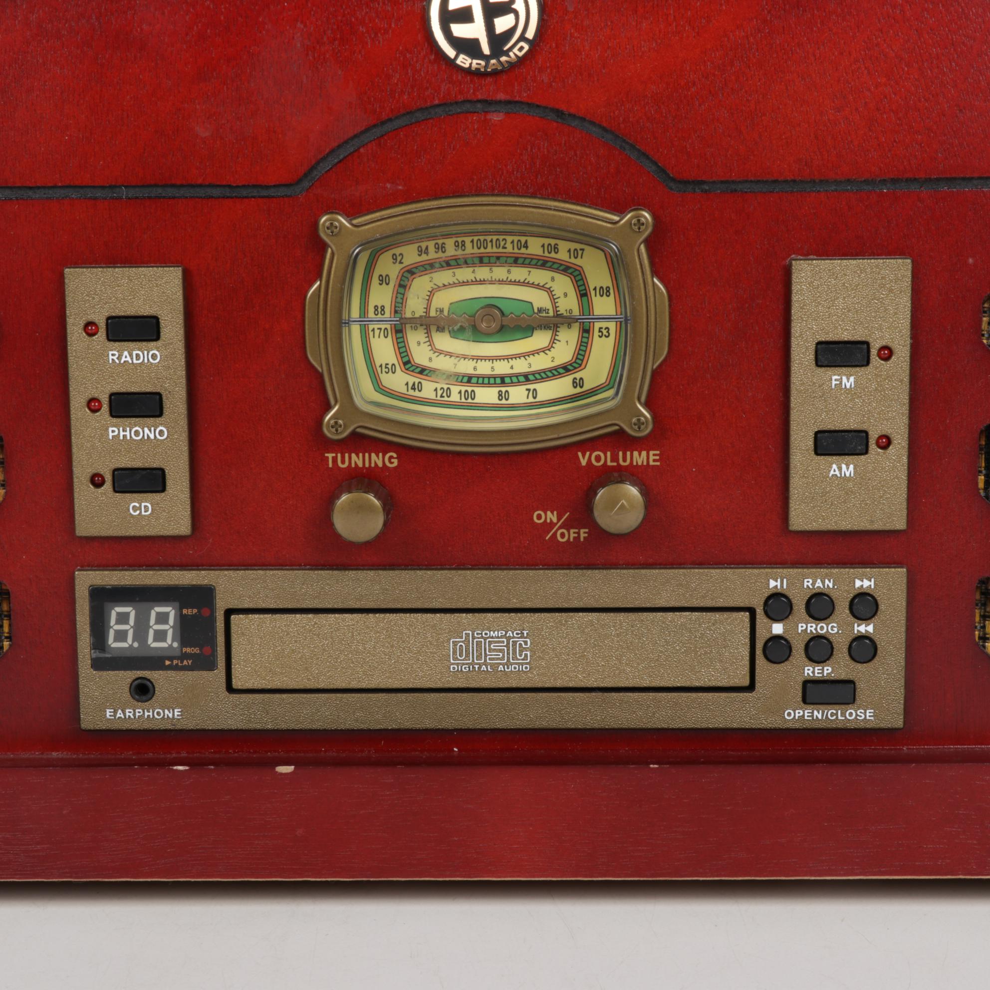 Electro Brand Integrated Stereo System with CD, Record Player and AM/FM Radio