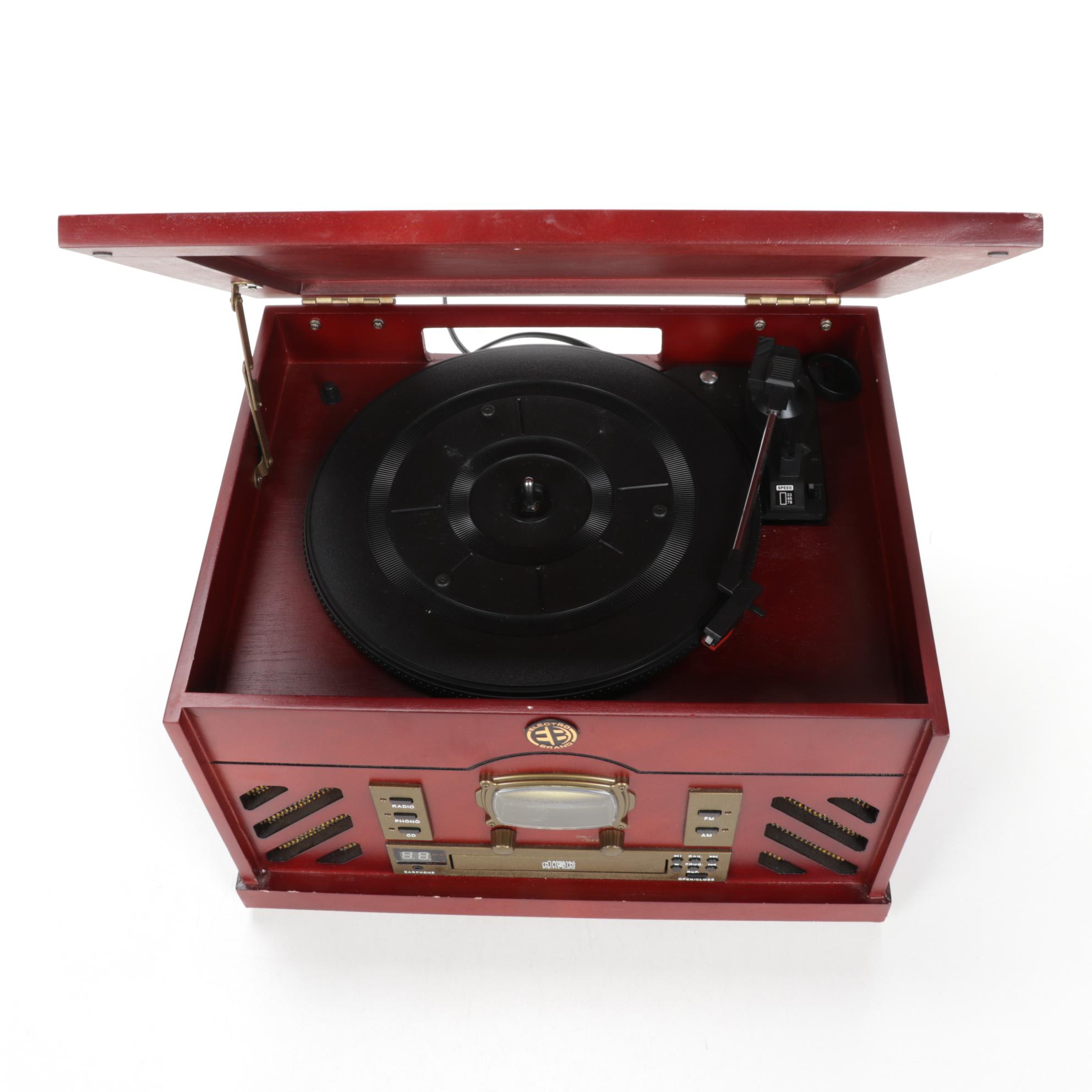 Electro Brand Integrated Stereo System with CD, Record Player and AM/FM Radio