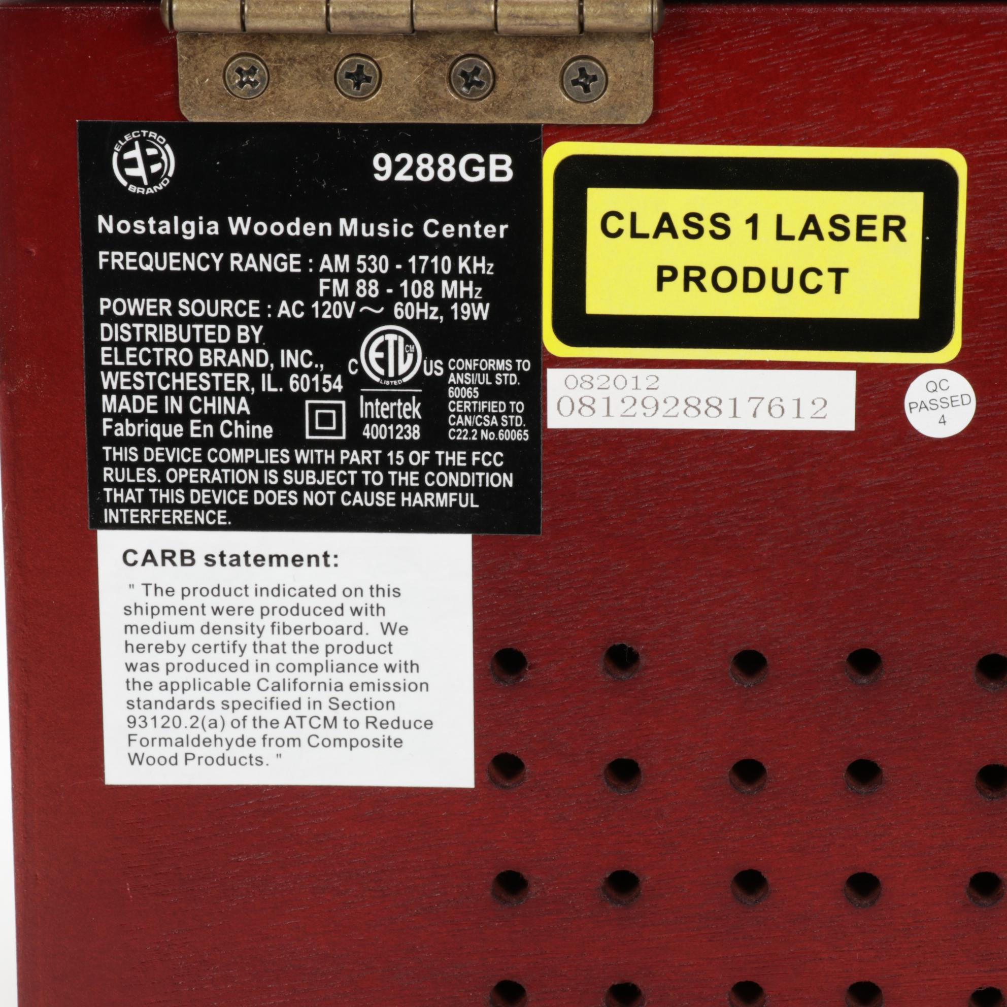 Electro Brand Integrated Stereo System with CD, Record Player and AM/FM Radio