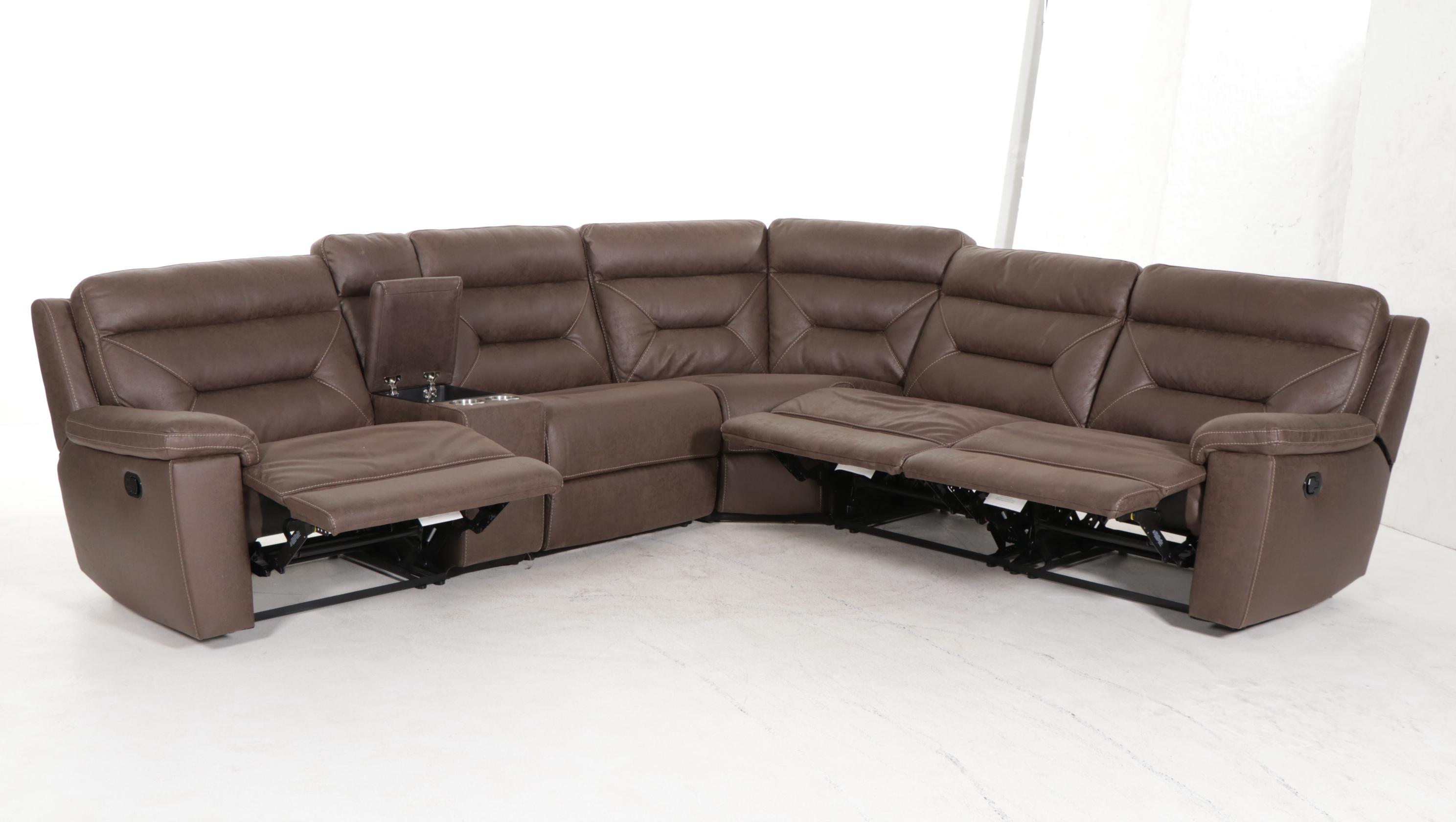 Gilman Creek "Fletcher" Contemporary Fabric Reclining Sectional Sofa
