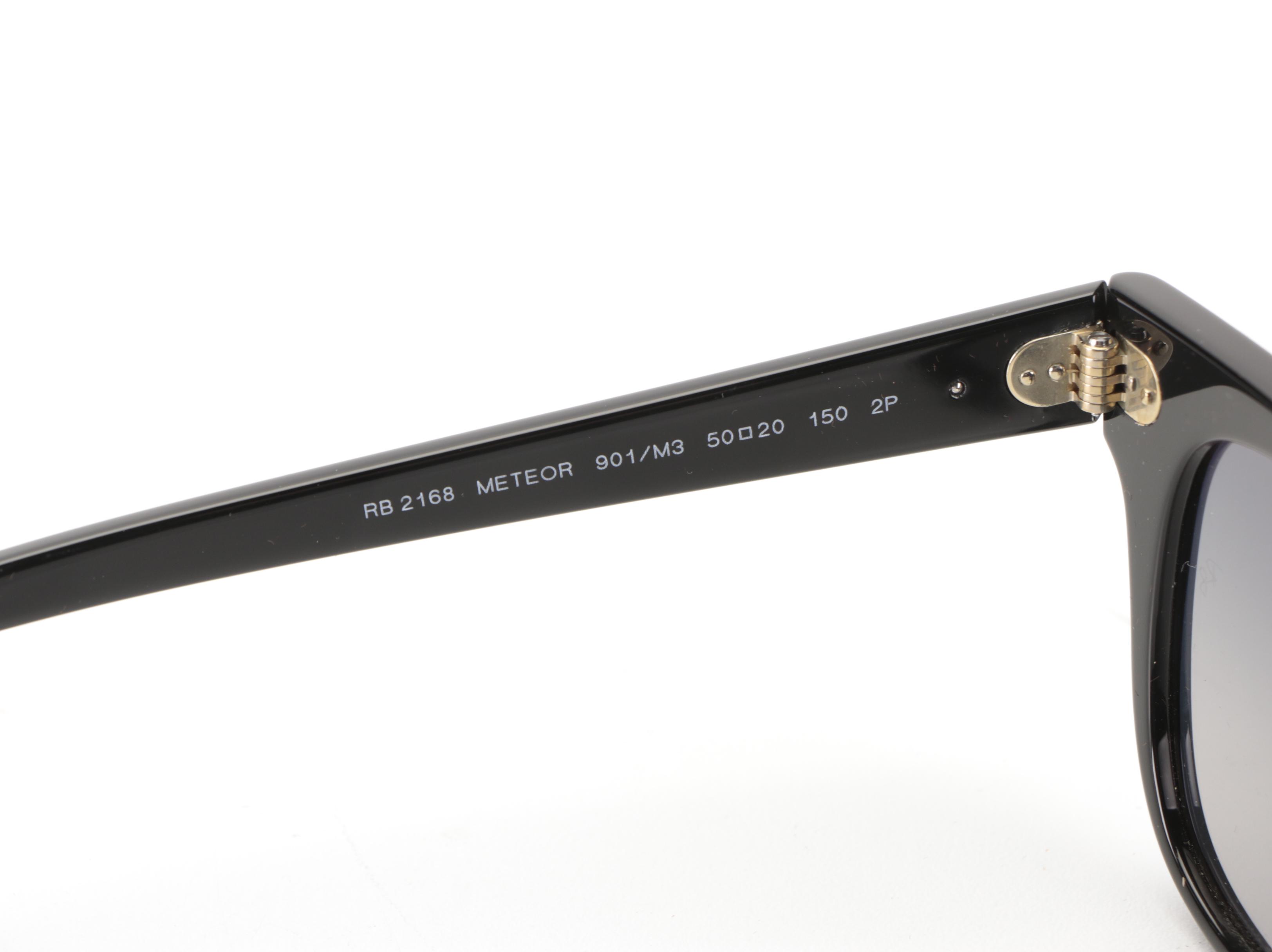 Ray-Ban RB2168 Meteor Polarized Sunglasses in Black with Case and Box