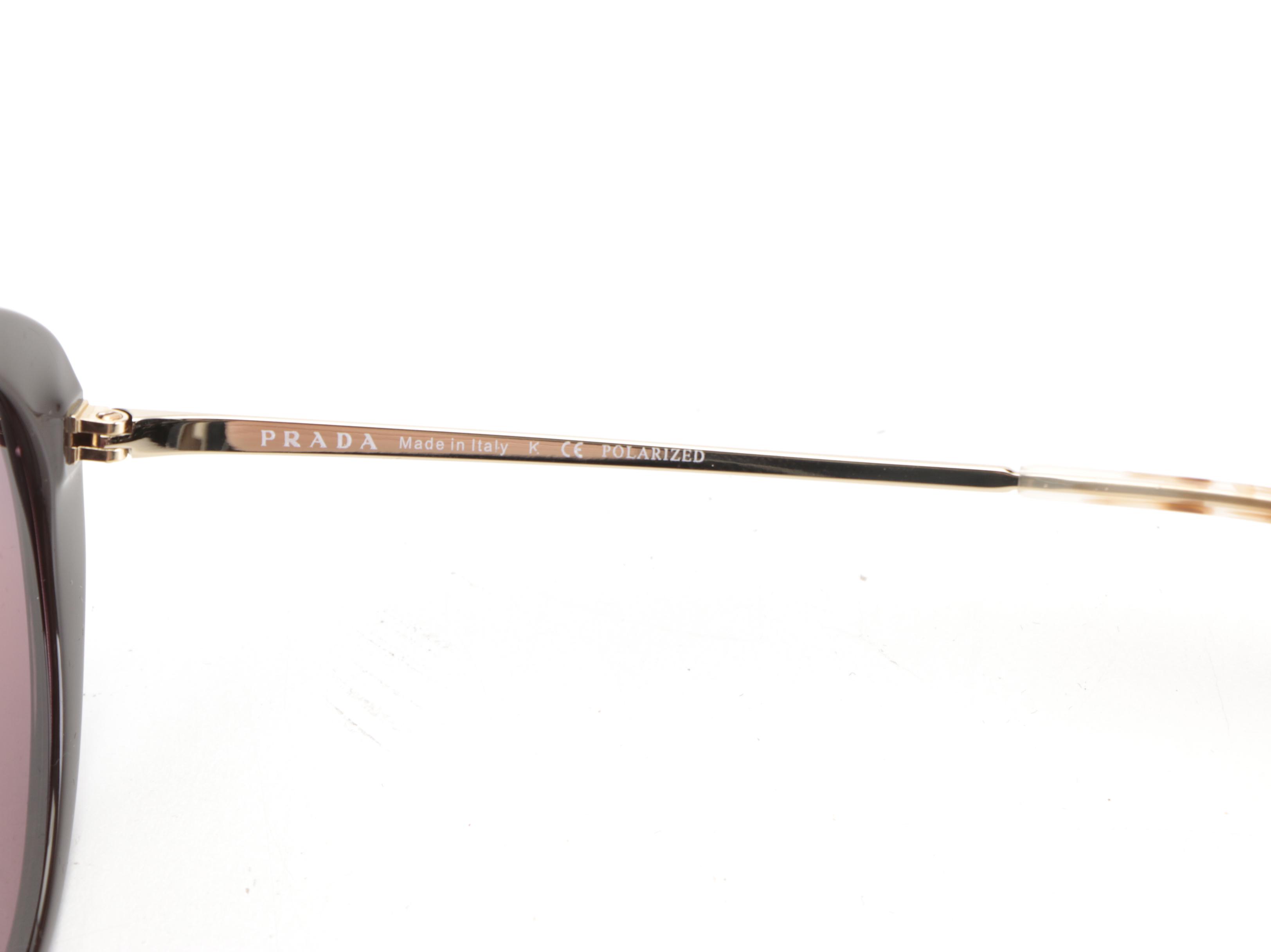 Prada SPR 18X Polarized Round Sunglasses in Box