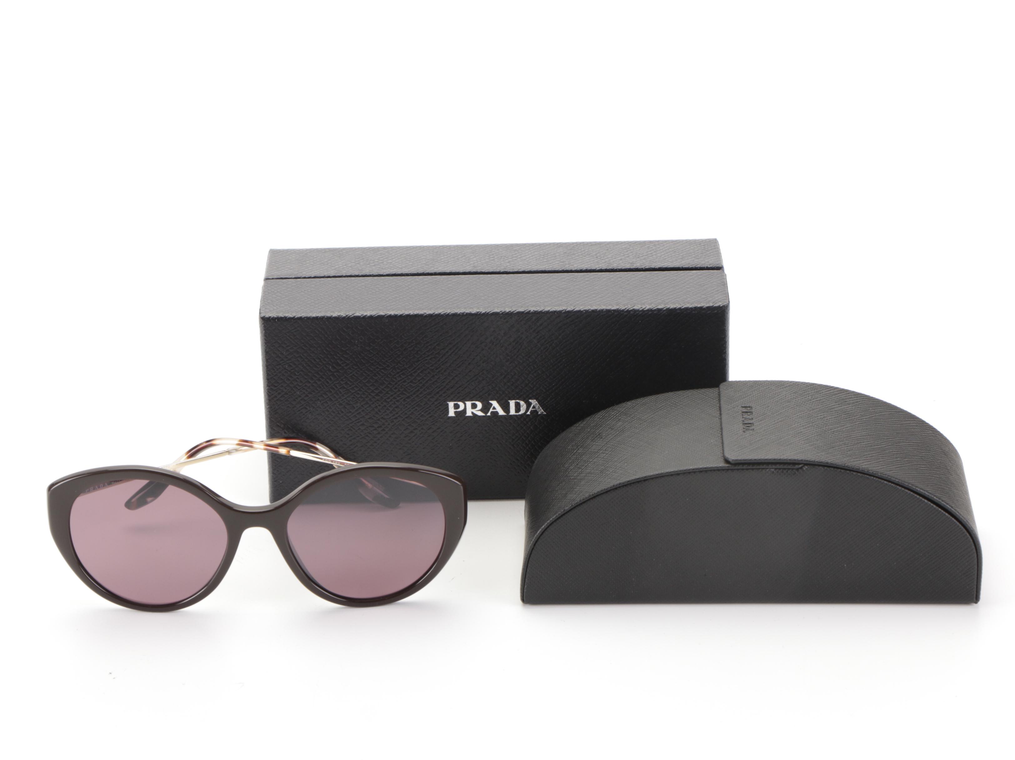 Prada SPR 18X Polarized Round Sunglasses in Box