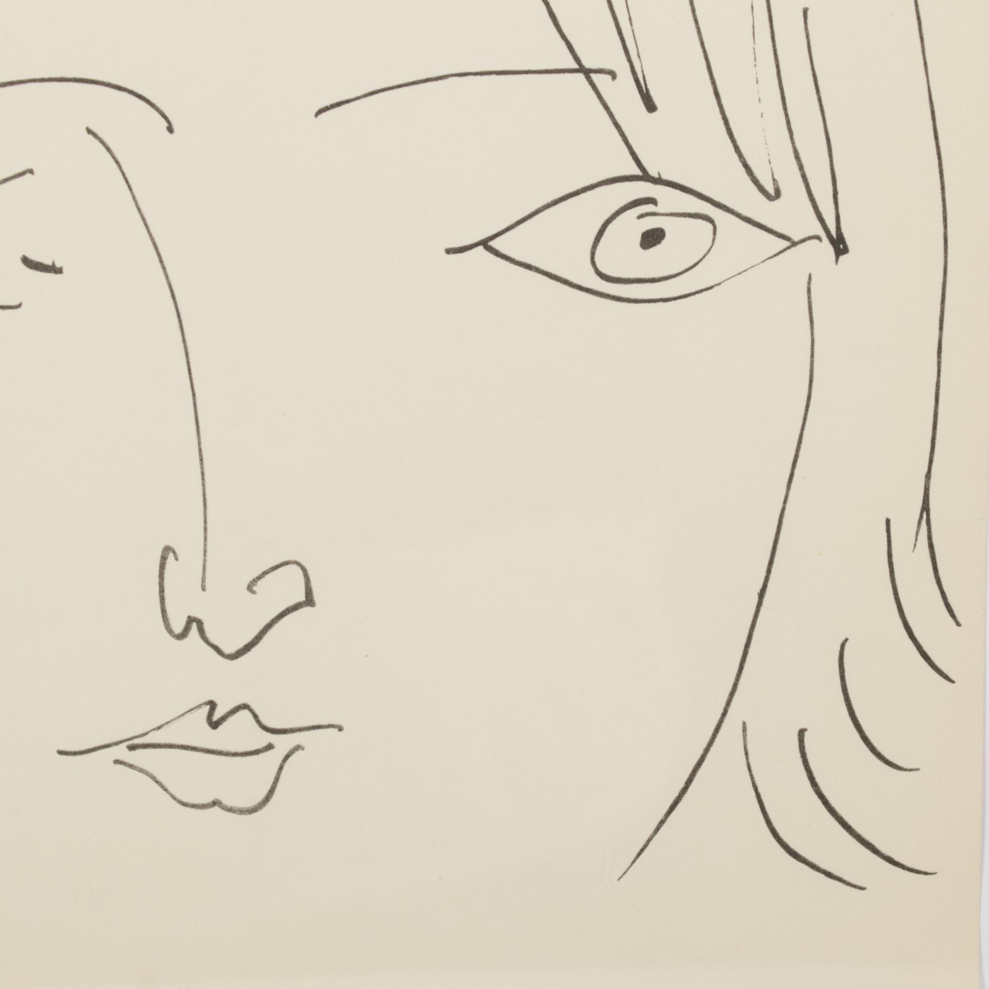 Collotype After Pablo Picasso "L'épervier, visage de femme" 1957