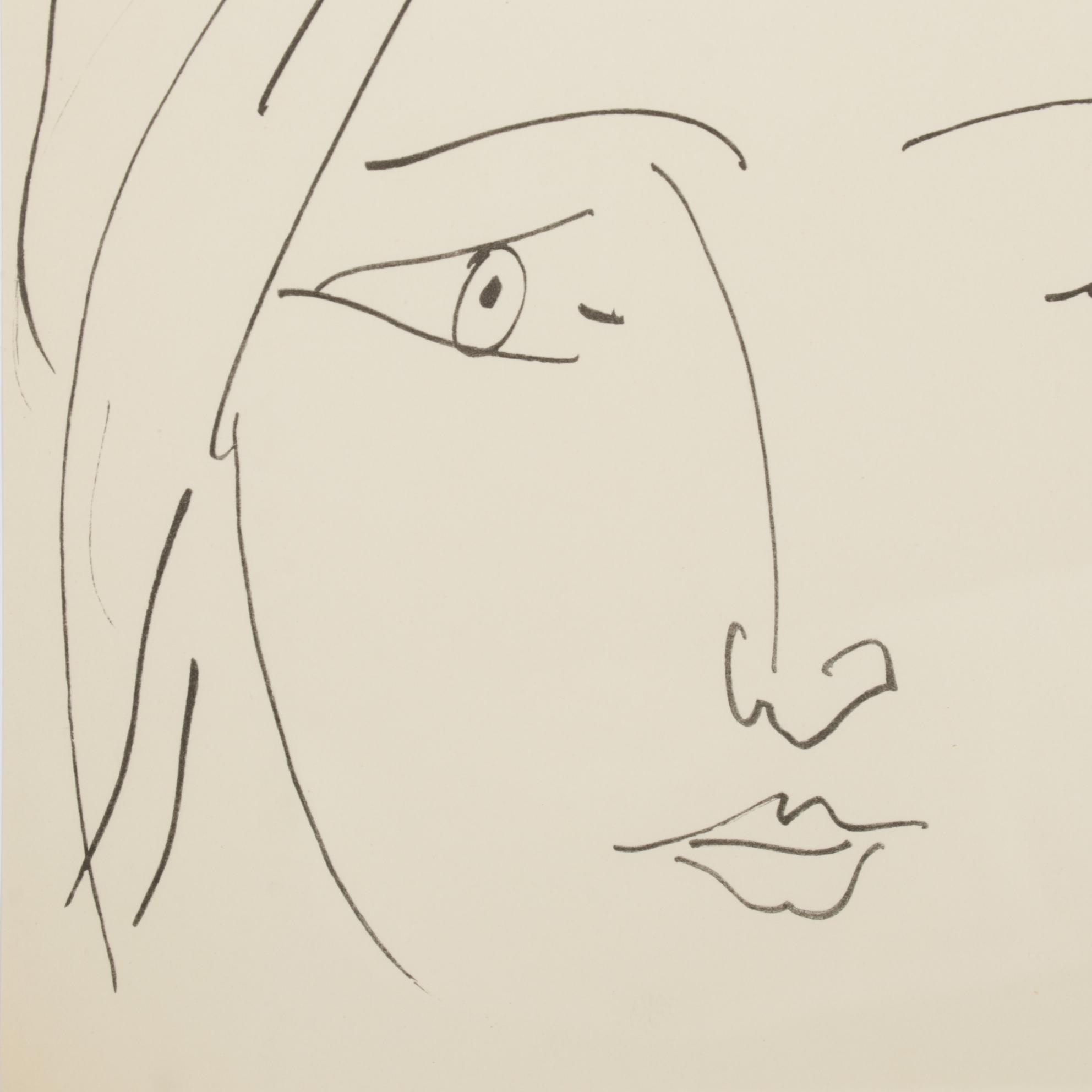 Collotype After Pablo Picasso "L'épervier, visage de femme" 1957