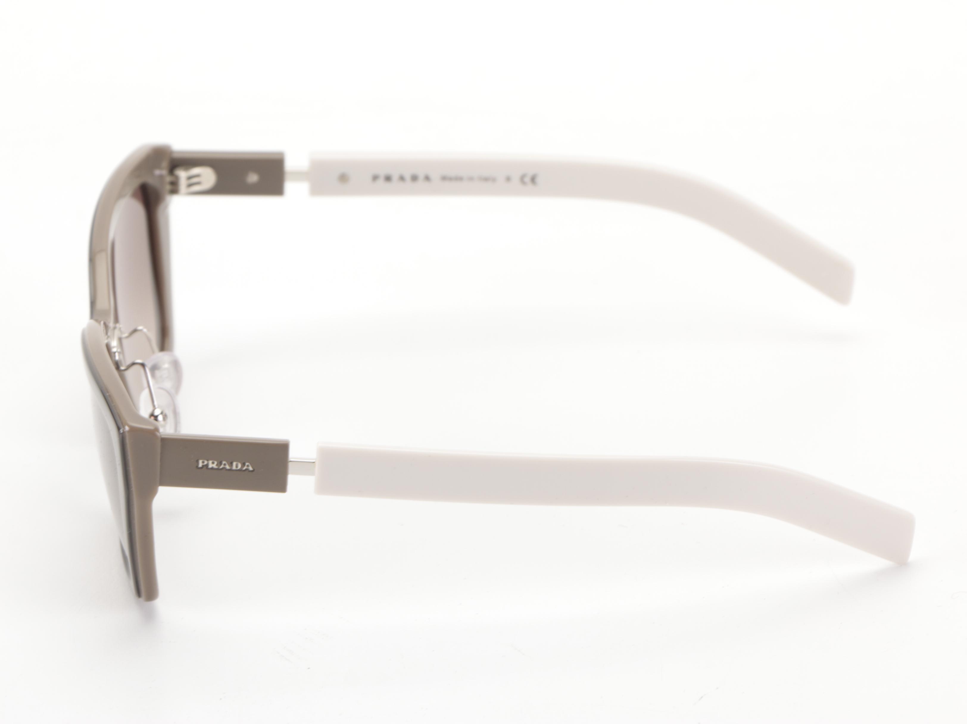 Prada SPR 14X Modified Cat Eye Style Sunglasses with Case and Box