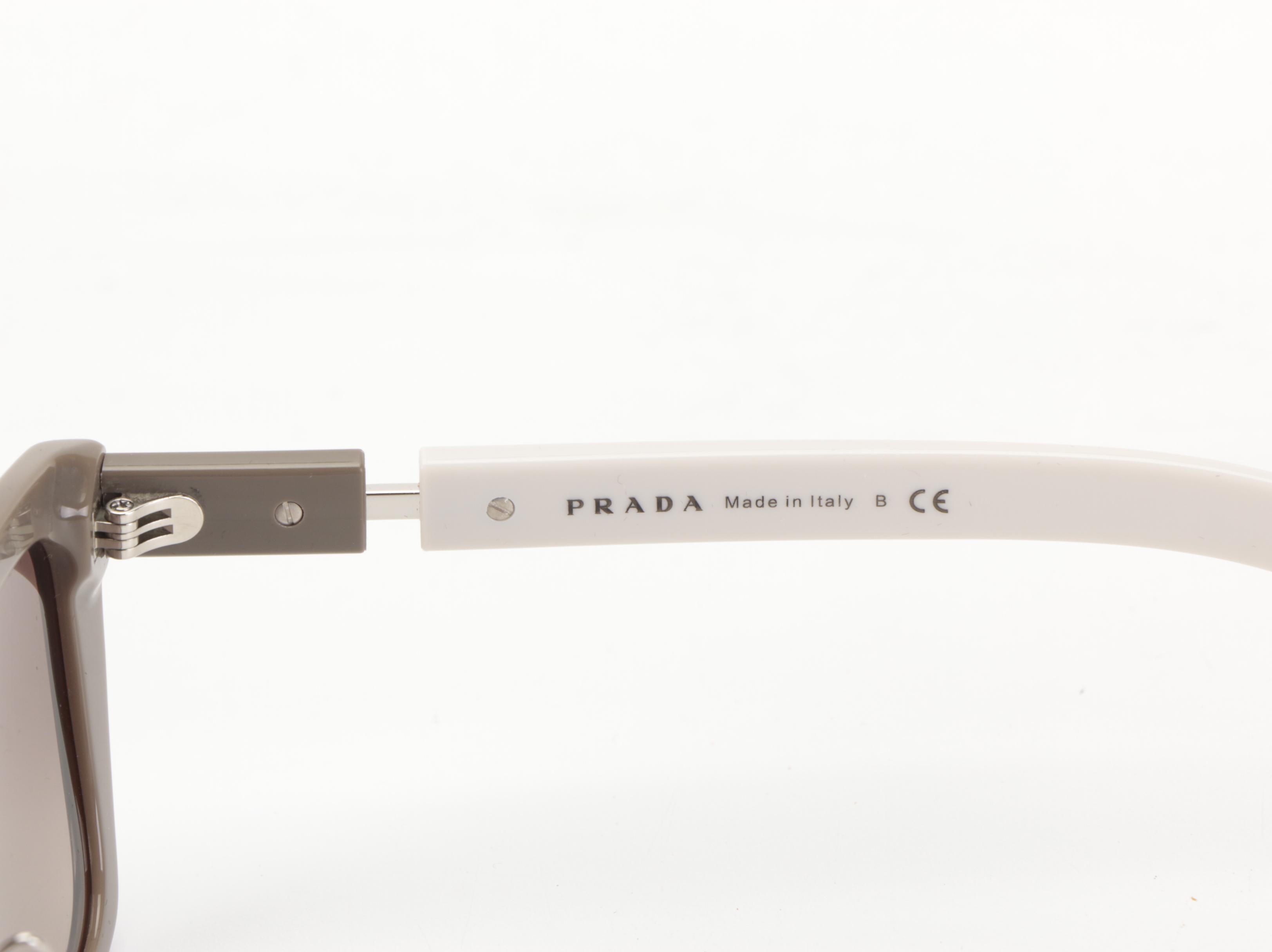 Prada SPR 14X Modified Cat Eye Style Sunglasses with Case and Box