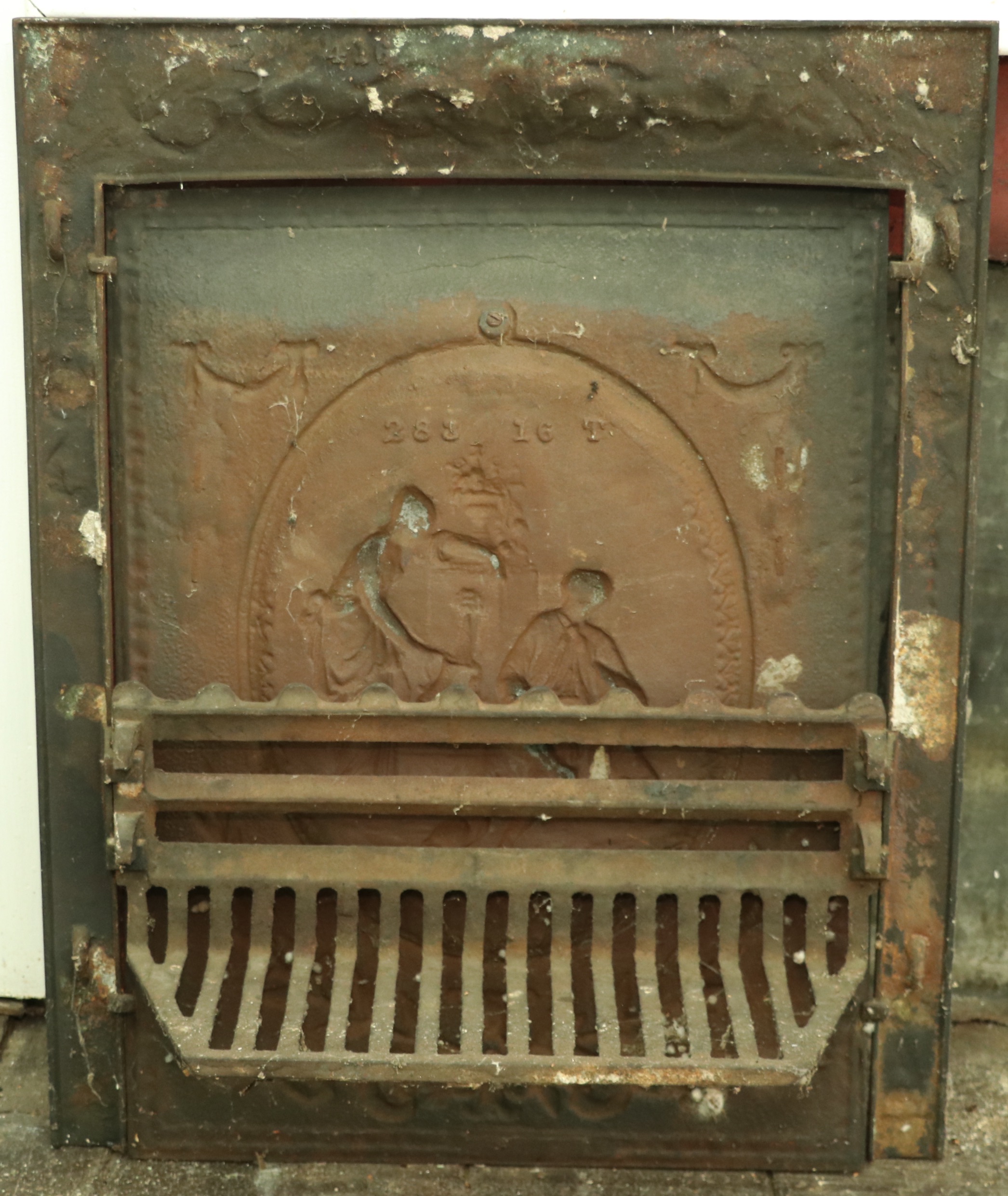 Cheerful Co. Cast Iron Grate with Other Fireplace Surround with Summer Cover