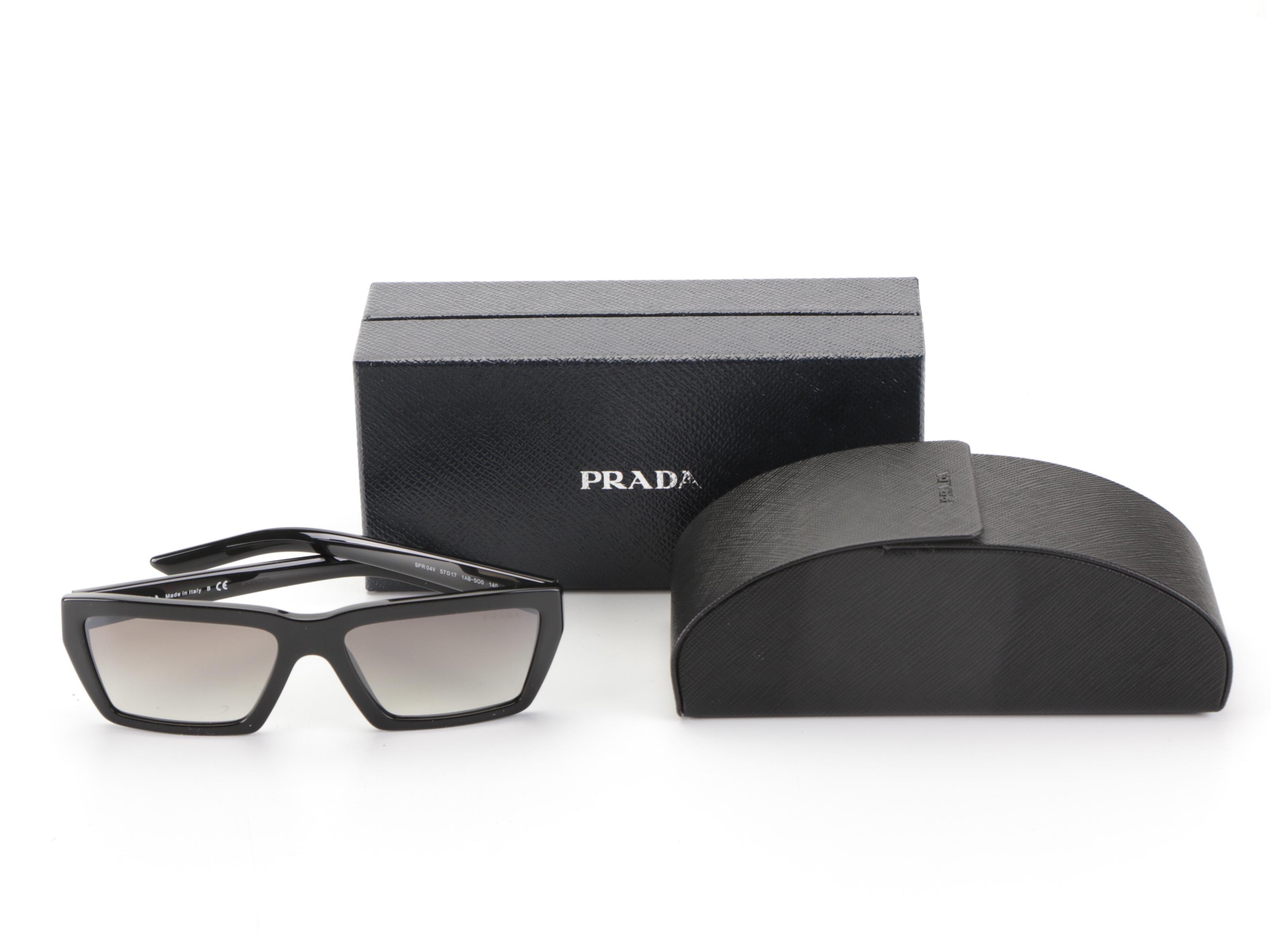 Prada SPR04V Rectangular Sunglasses with Case and Box
