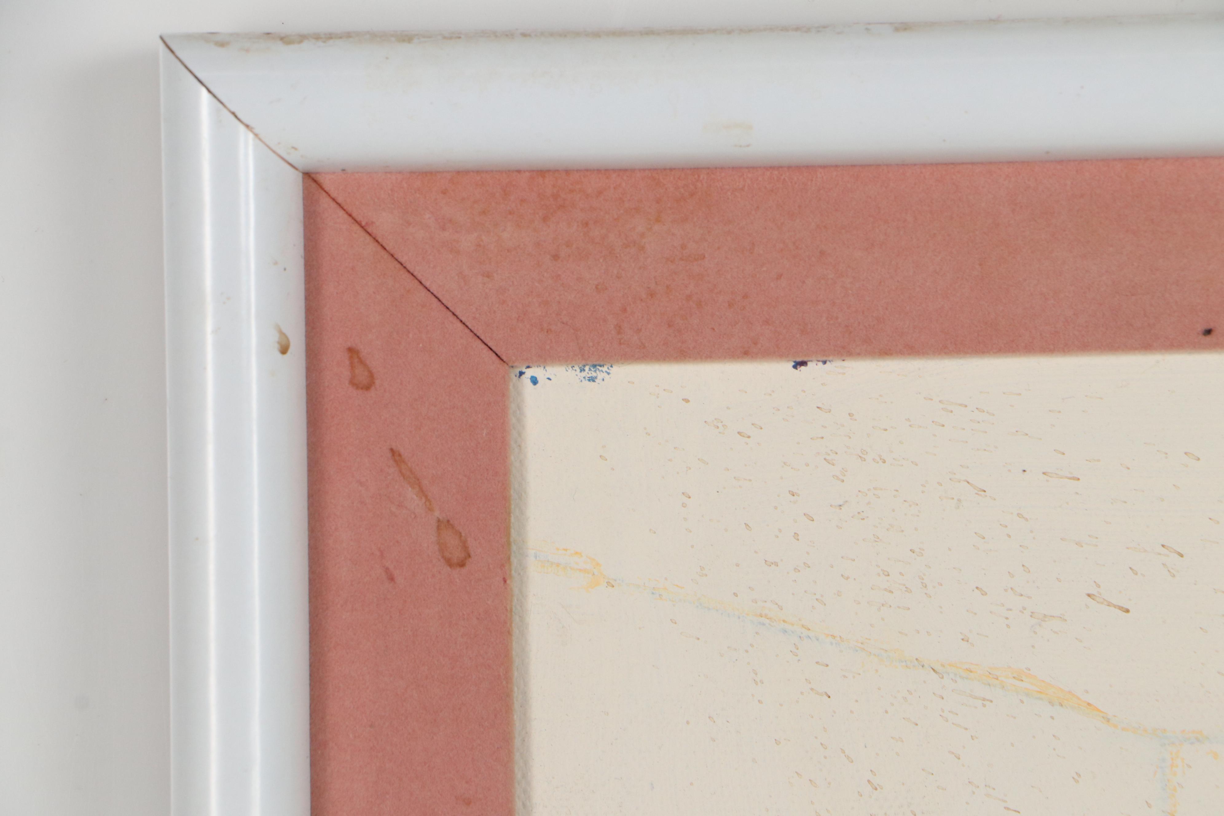 Emma Schrock Folk Art Oil Painting "Sleeping at Grandma's," 1985