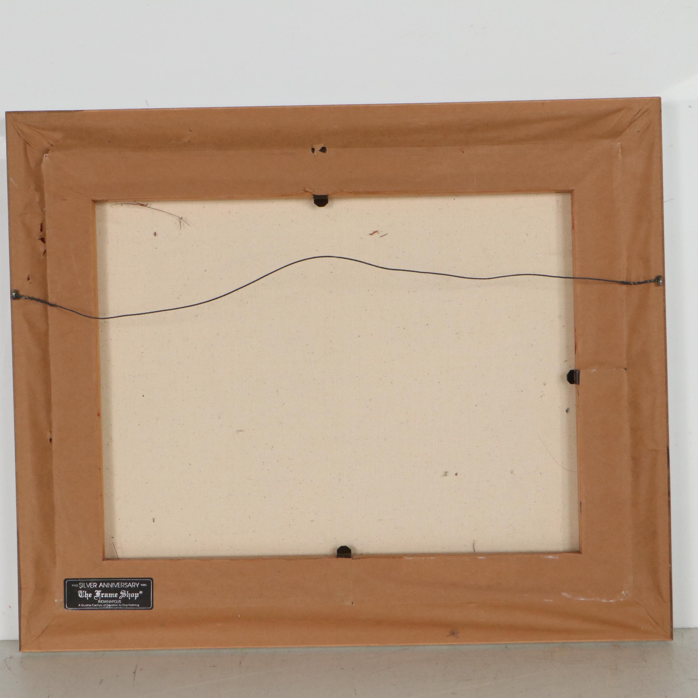 Emma Schrock Folk Art Oil Painting "Sleeping at Grandma's," 1985