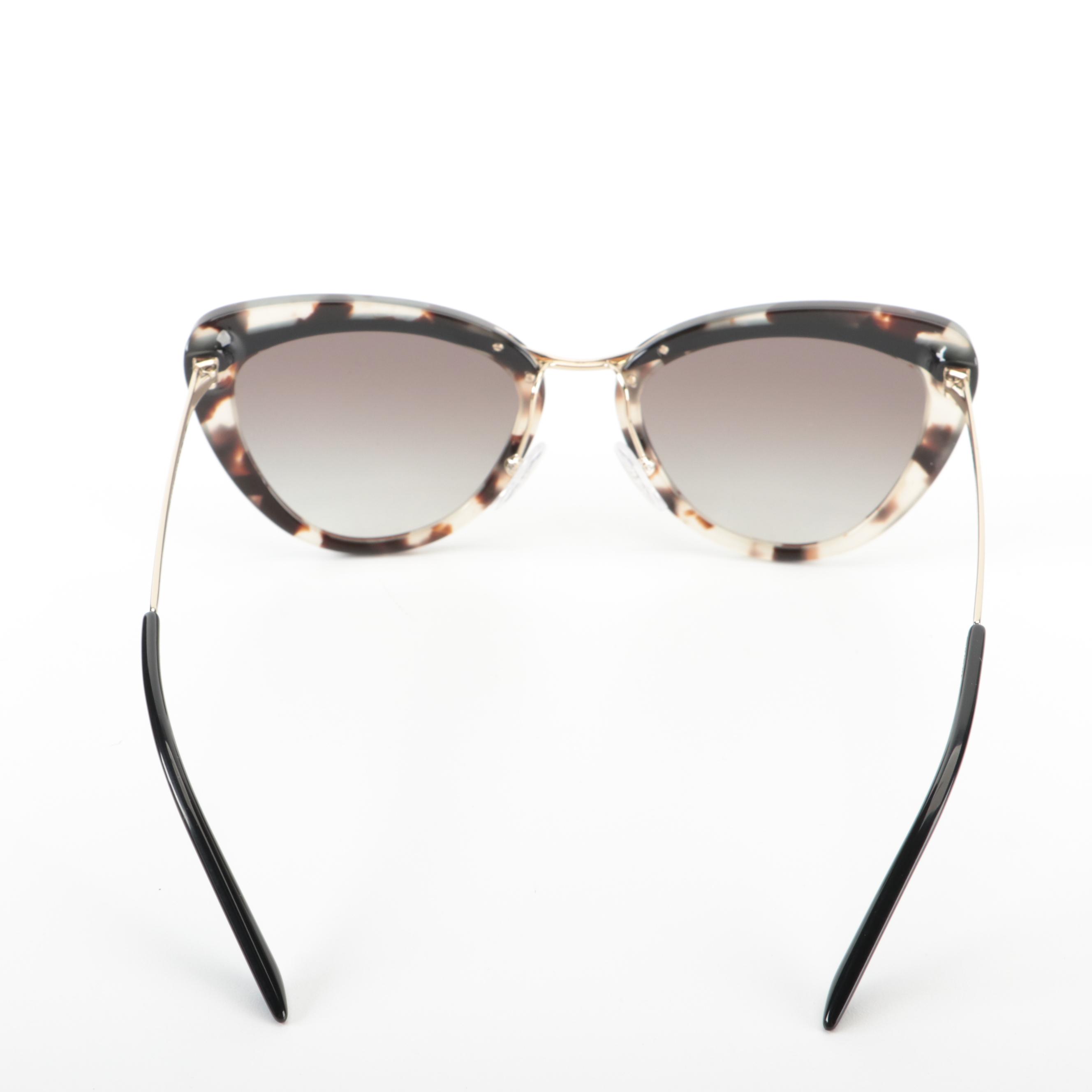 Prada SPR 25X Modified Cat Eye Style Sunglasses with Case and Box