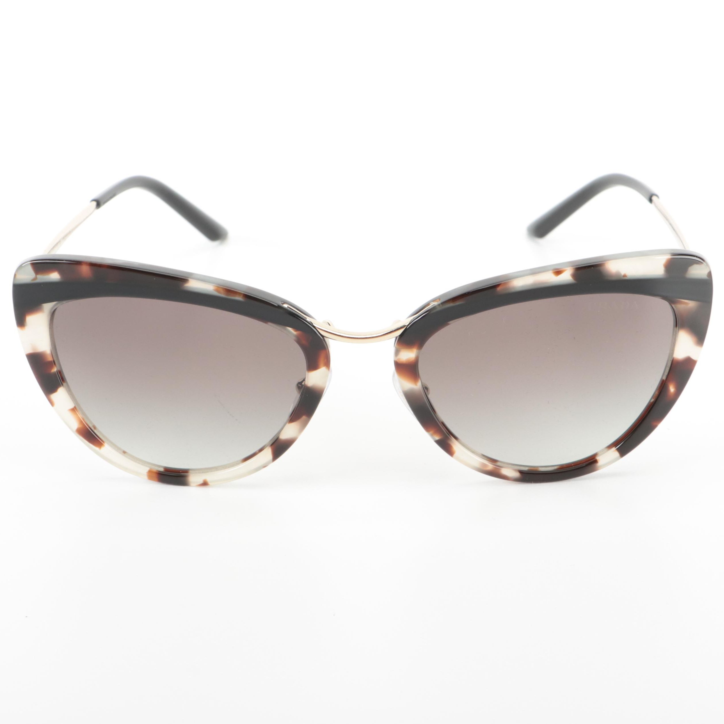 Prada SPR 25X Modified Cat Eye Style Sunglasses with Case and Box