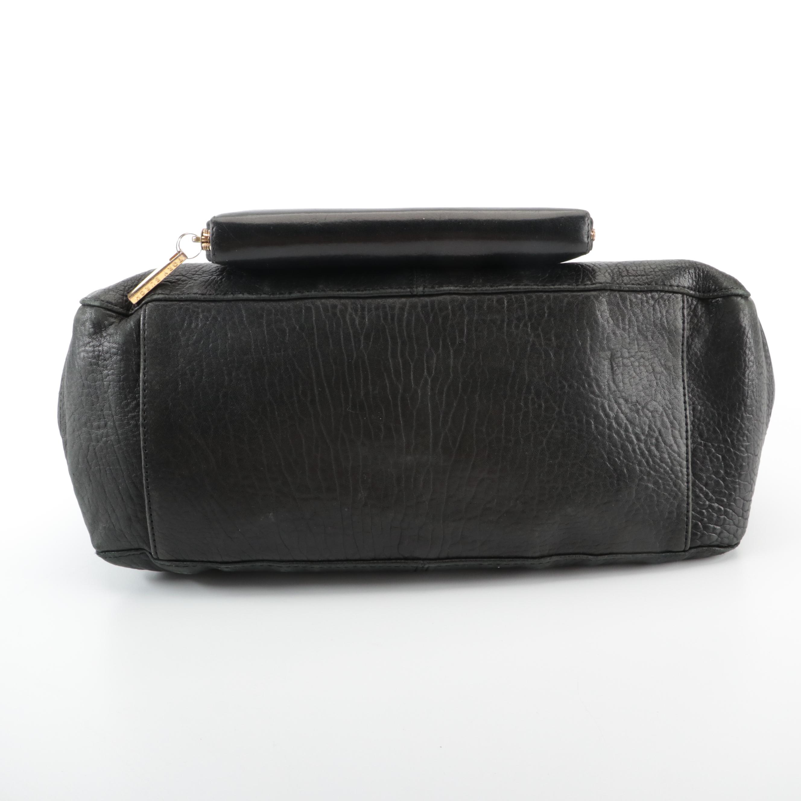 Rebecca Minkoff Black Leather Bag and Tory Burch Zip Around Wallet