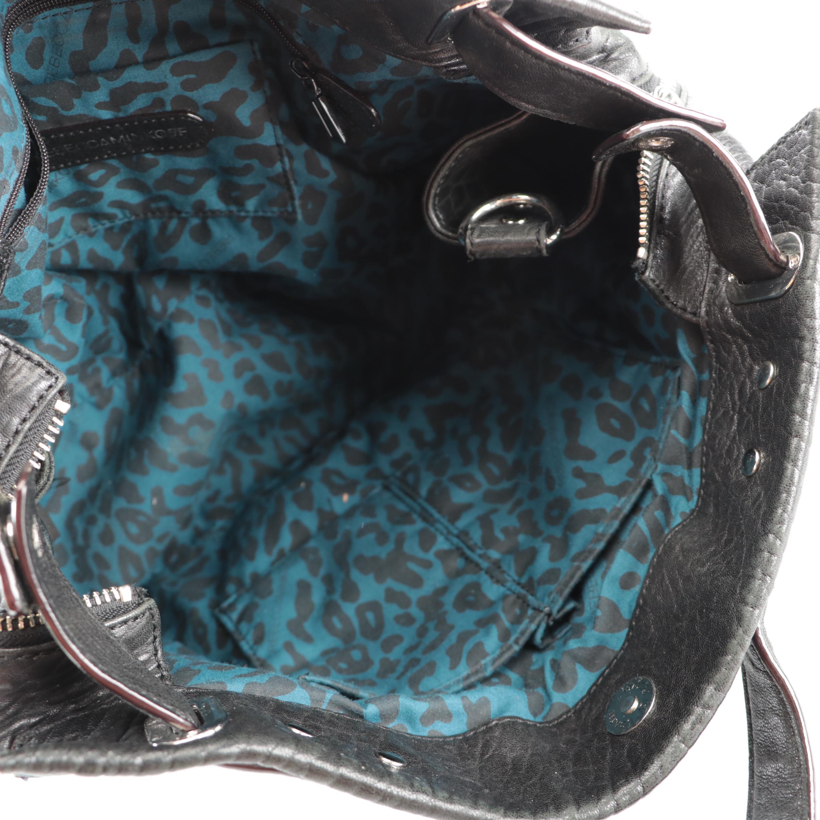 Rebecca Minkoff Black Leather Bag and Tory Burch Zip Around Wallet