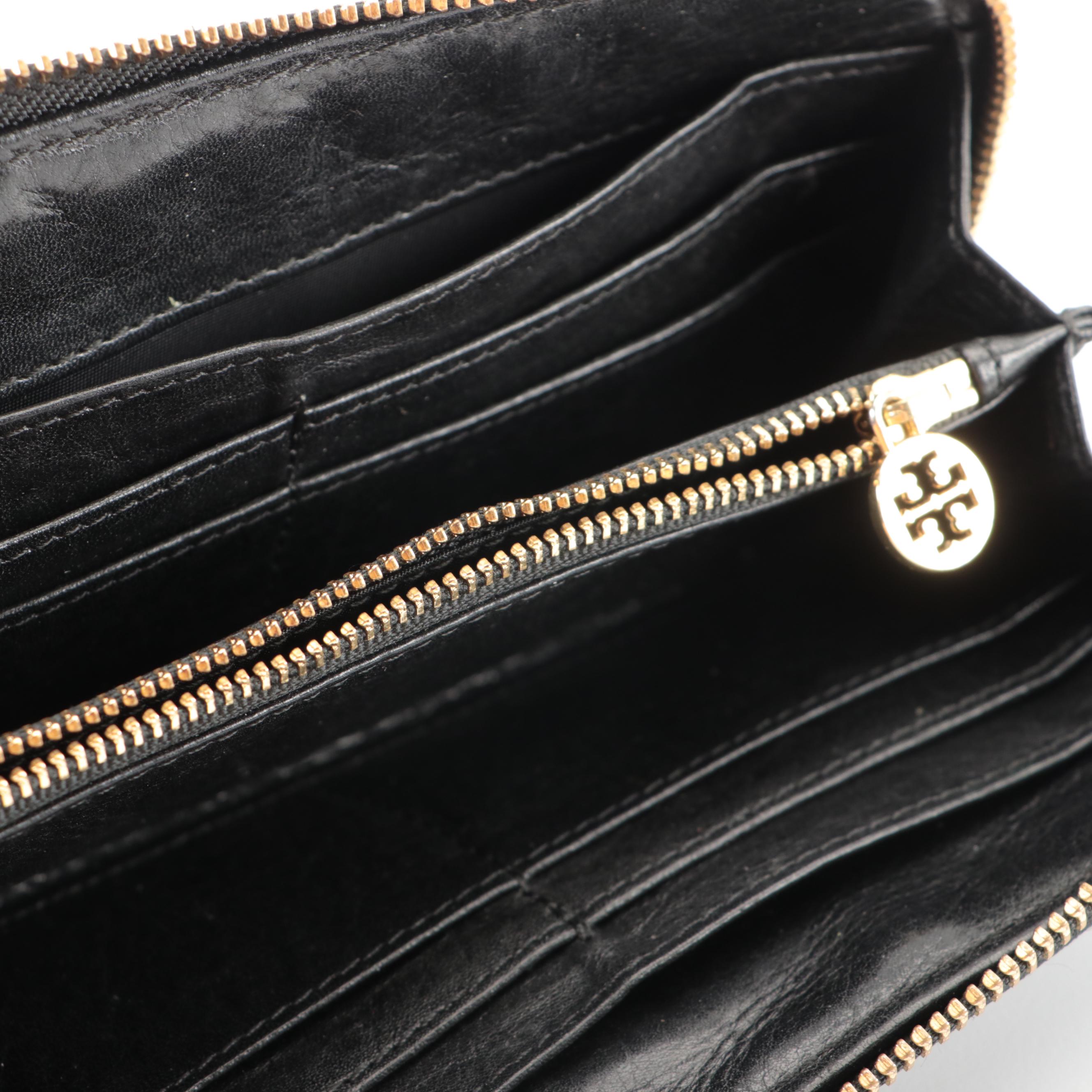 Rebecca Minkoff Black Leather Bag and Tory Burch Zip Around Wallet