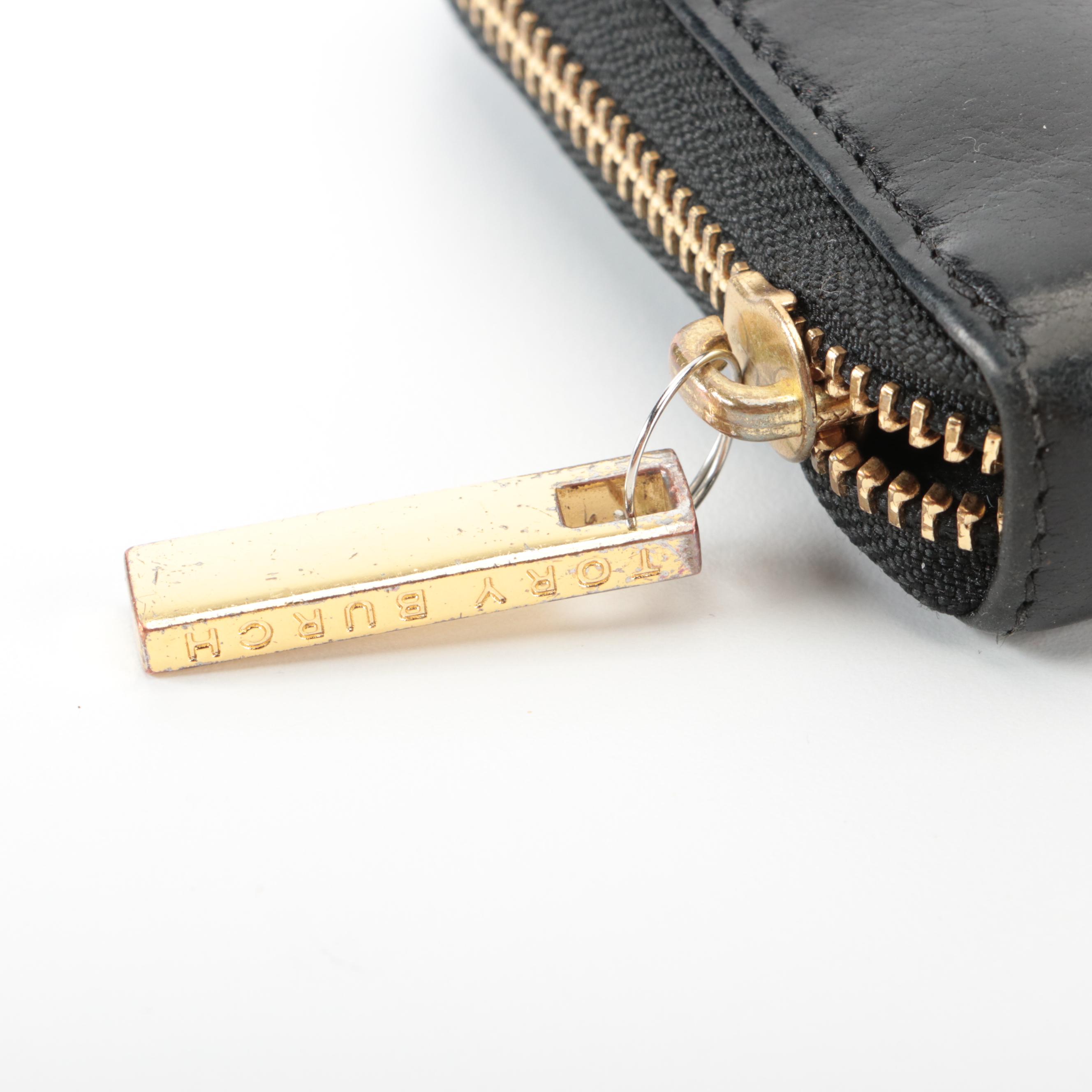 Rebecca Minkoff Black Leather Bag and Tory Burch Zip Around Wallet