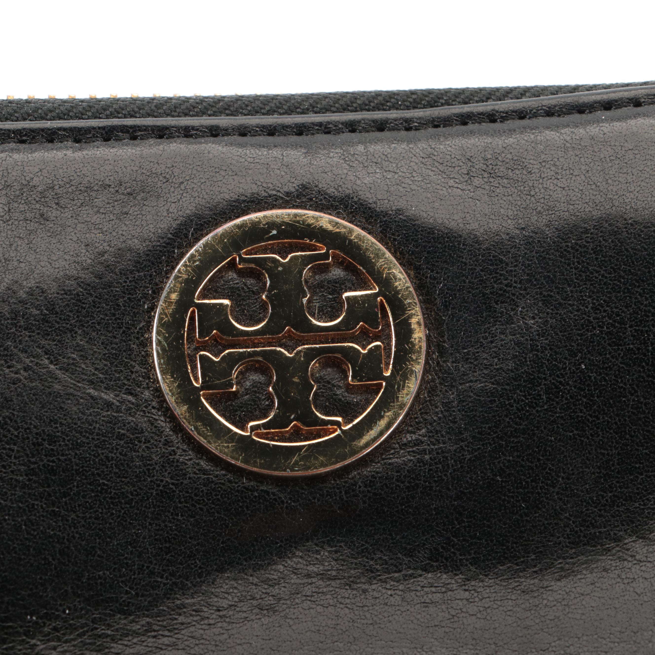 Rebecca Minkoff Black Leather Bag and Tory Burch Zip Around Wallet