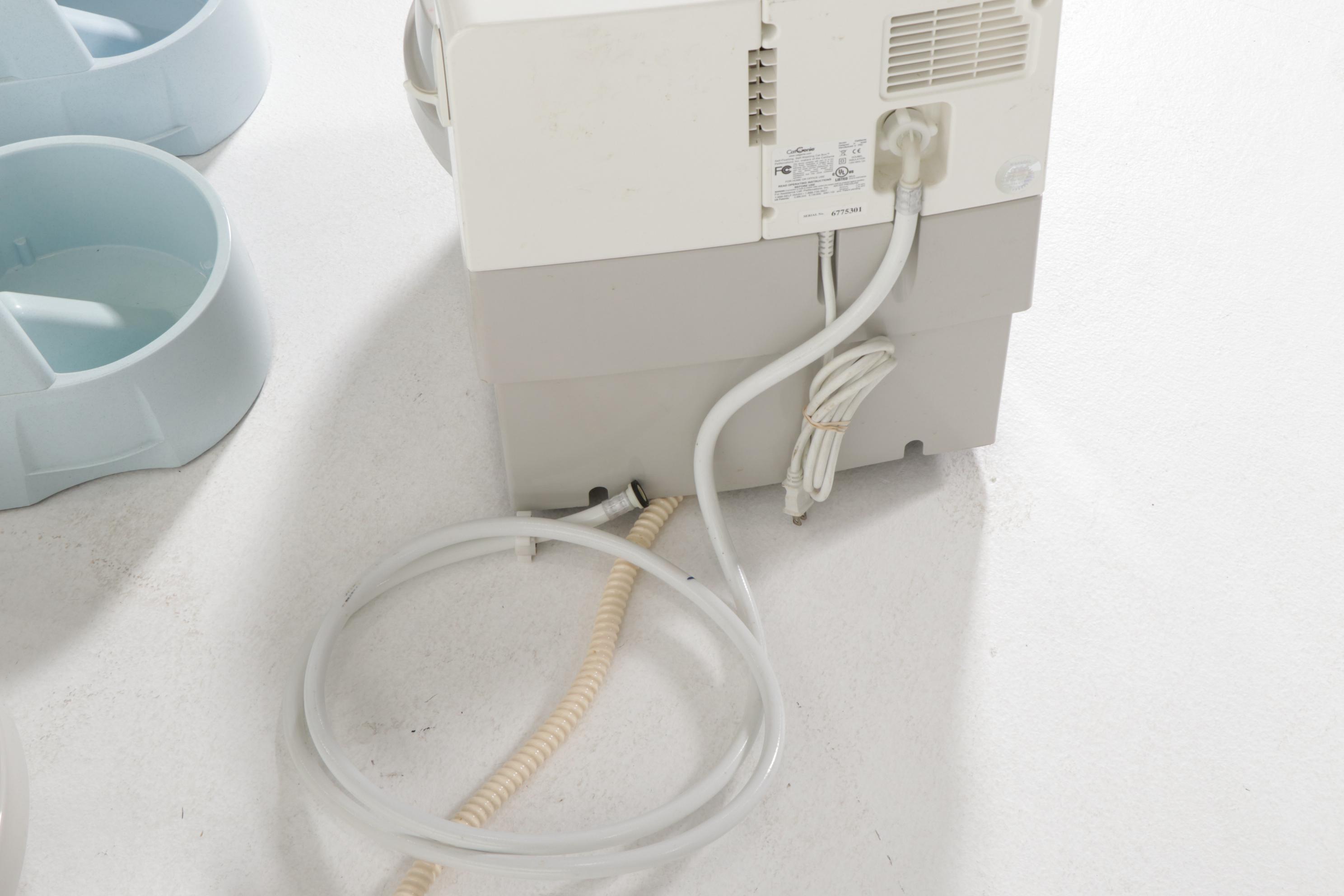 Two Cat Genie Litter Boxes with Dinkwell "Big Dog" Water Fountains