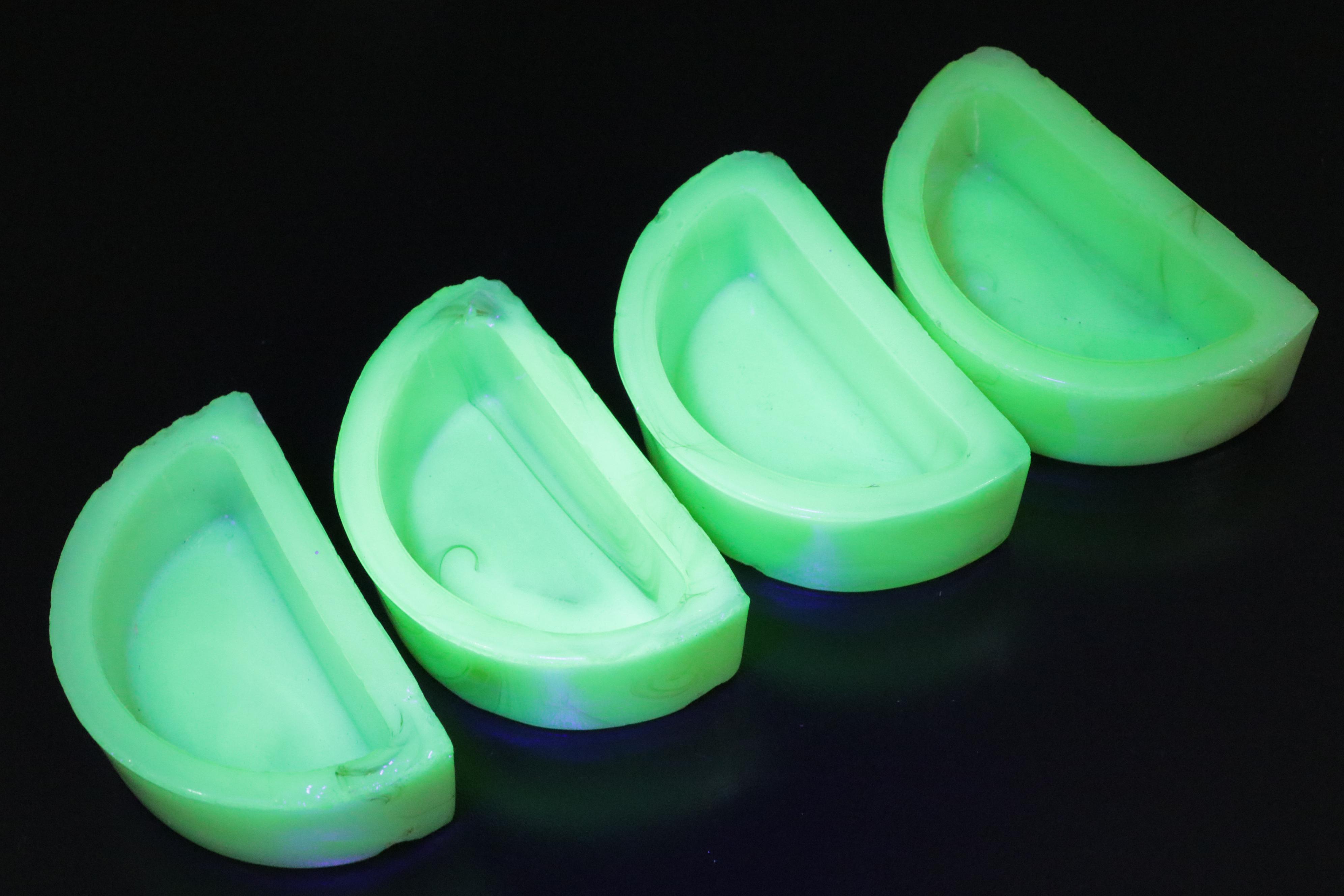 Art Deco Cast Iron and Marbled Slag Uranium Glass Standing Ashtray